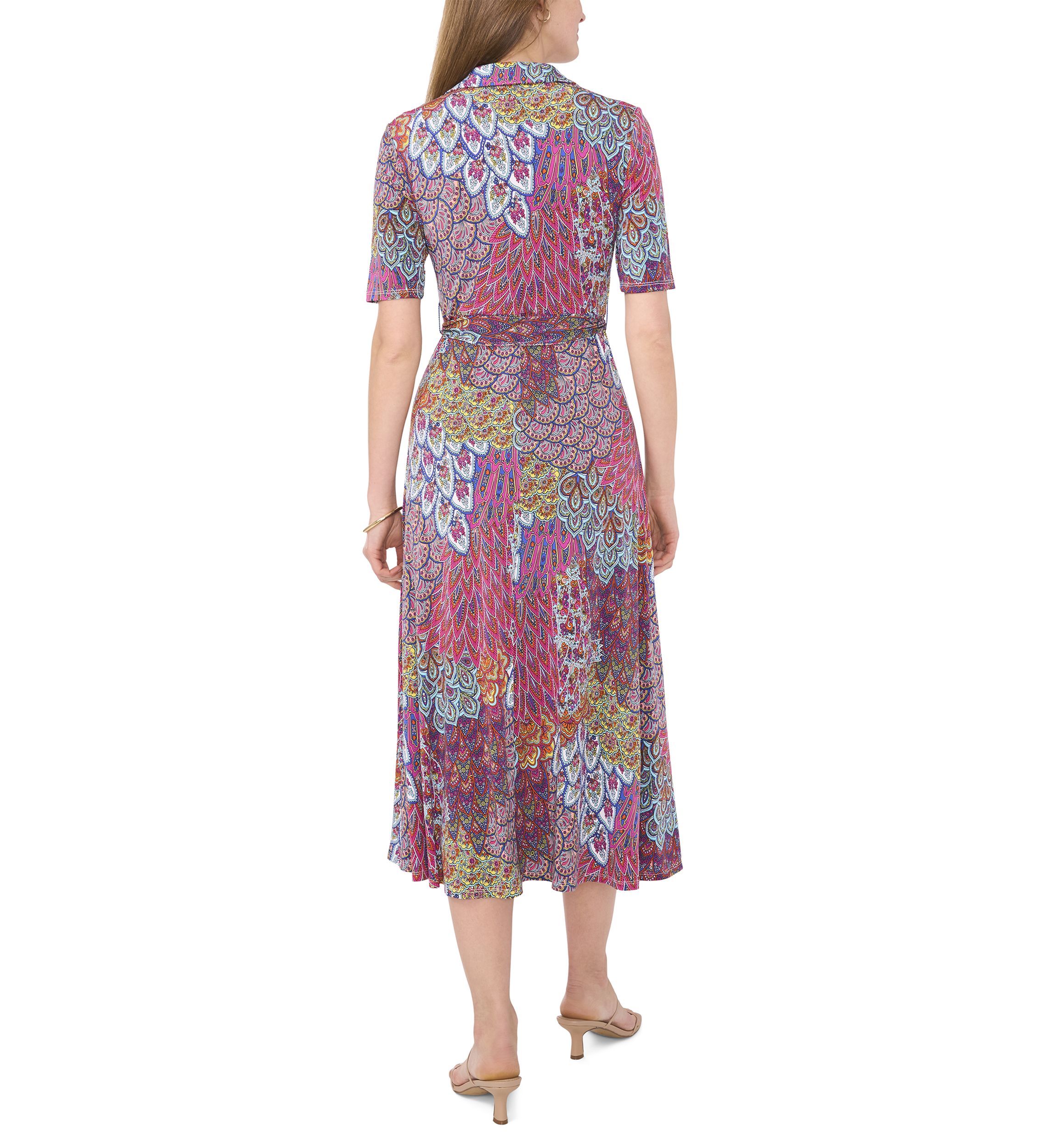 Womens Printed Midi Dress