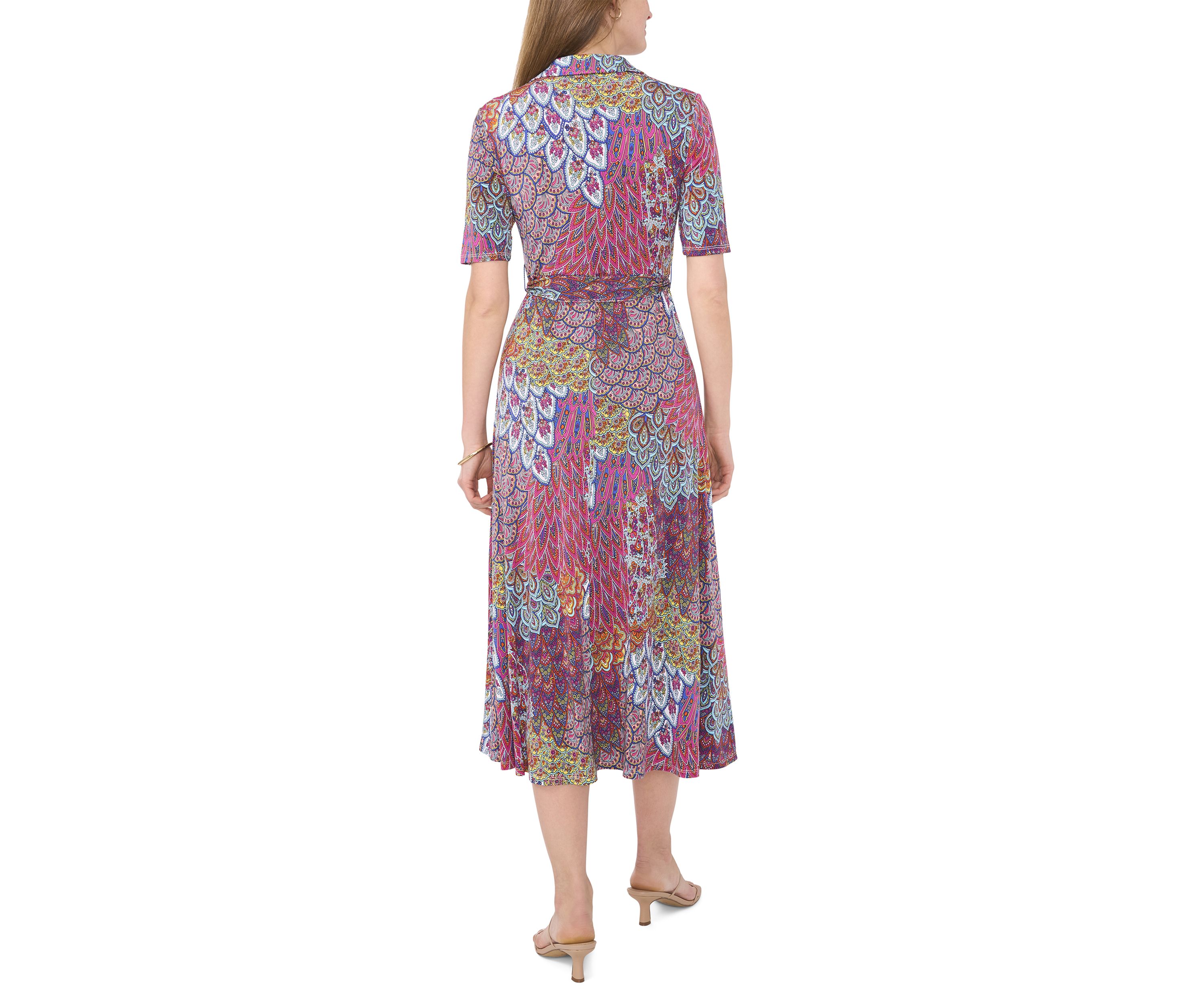 Womens Printed Midi Dress