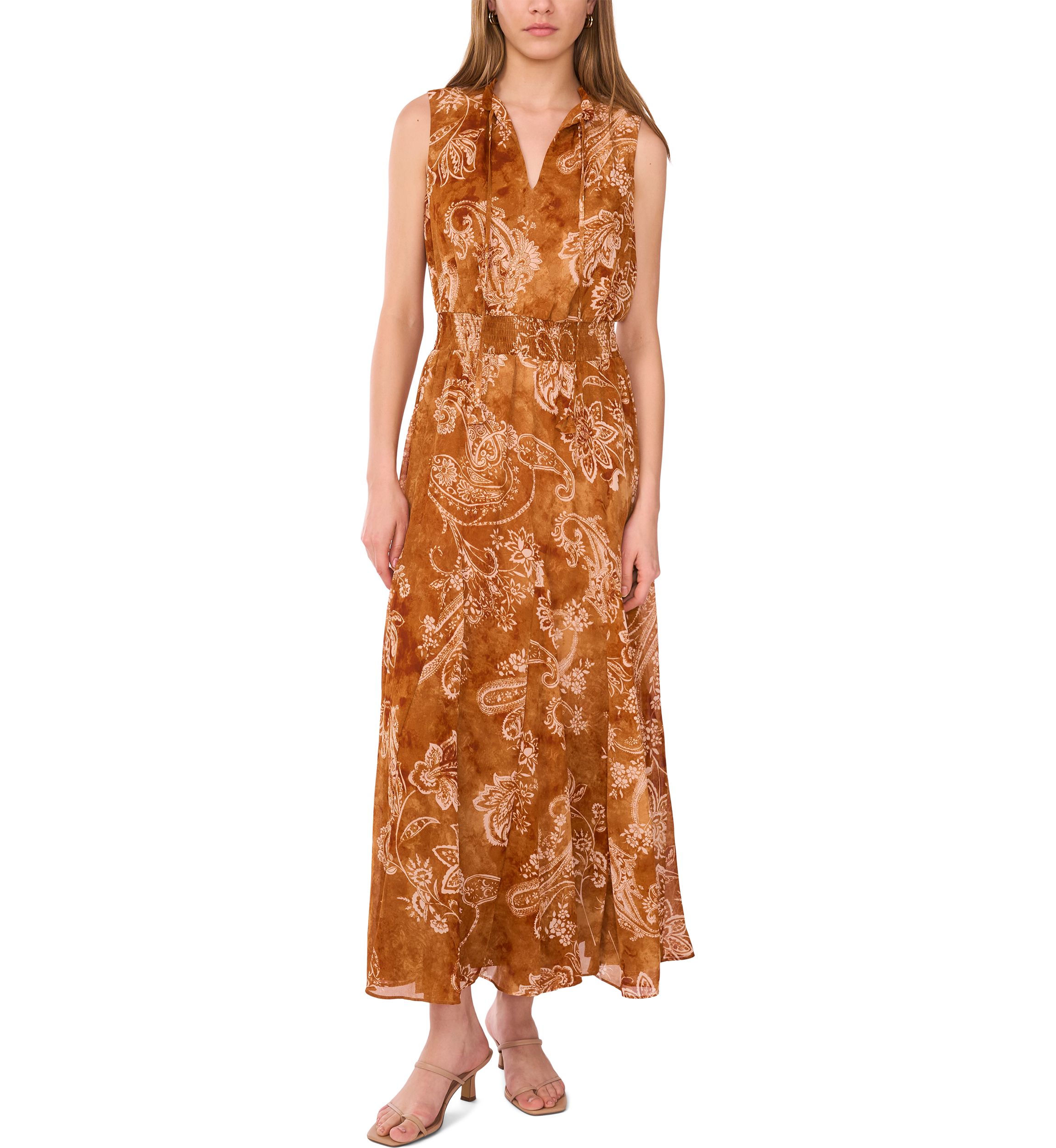 Womens Printed Sleeveless Dress