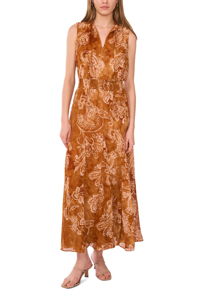 Womens Printed Sleeveless Dress
