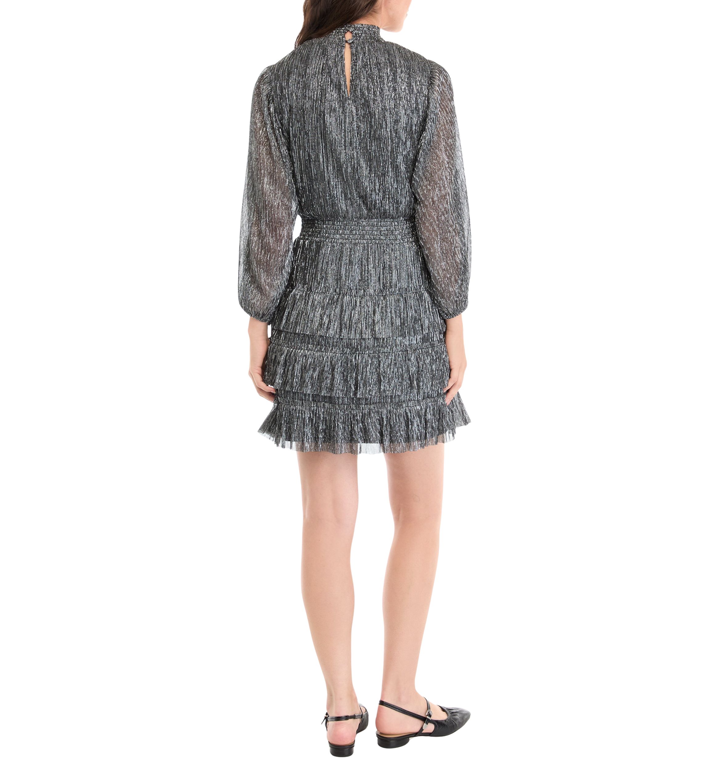 Womens Crinkle Foil Dress