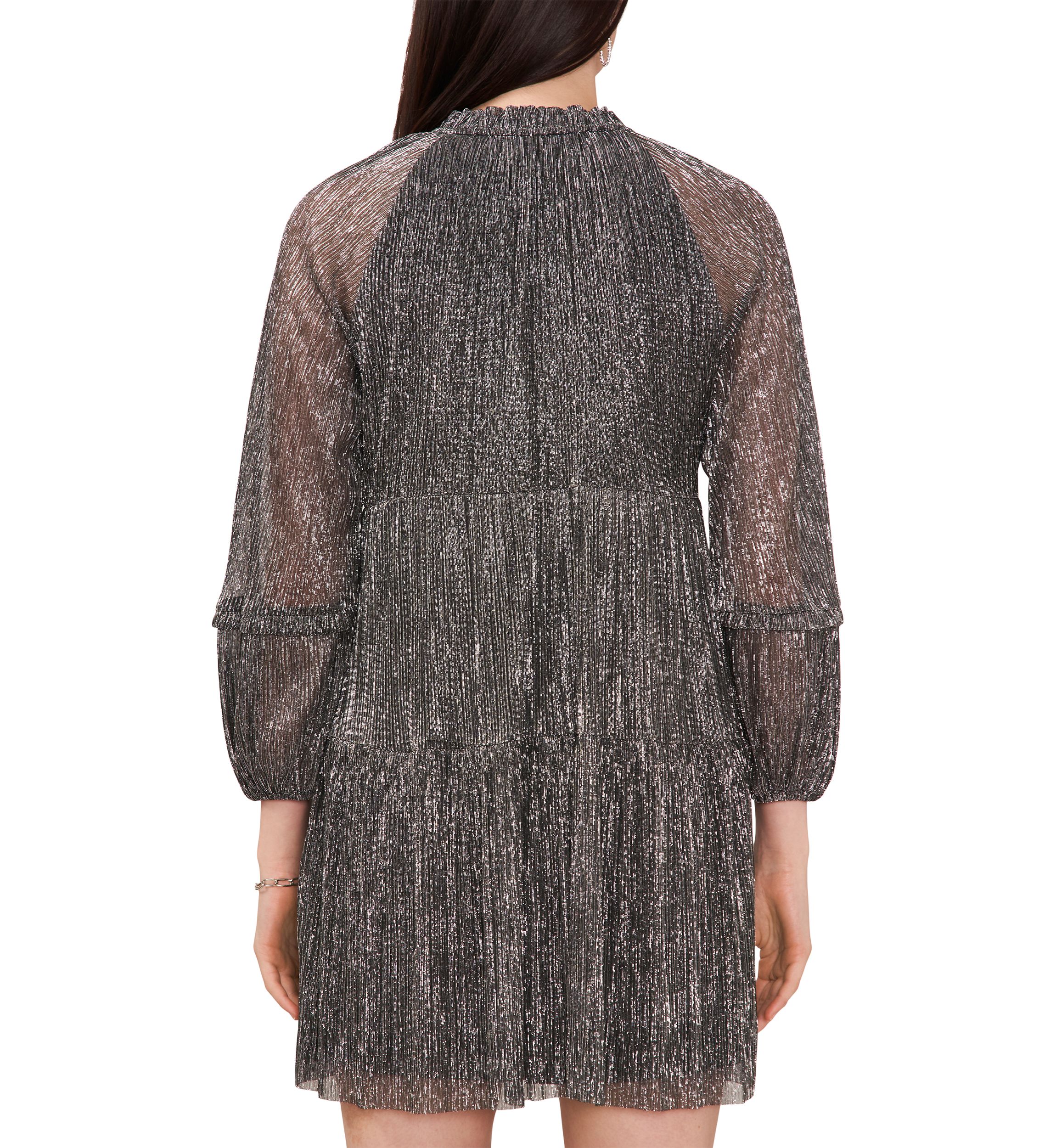 Womens Blouson Sleeve V-Neck Babydoll Dress