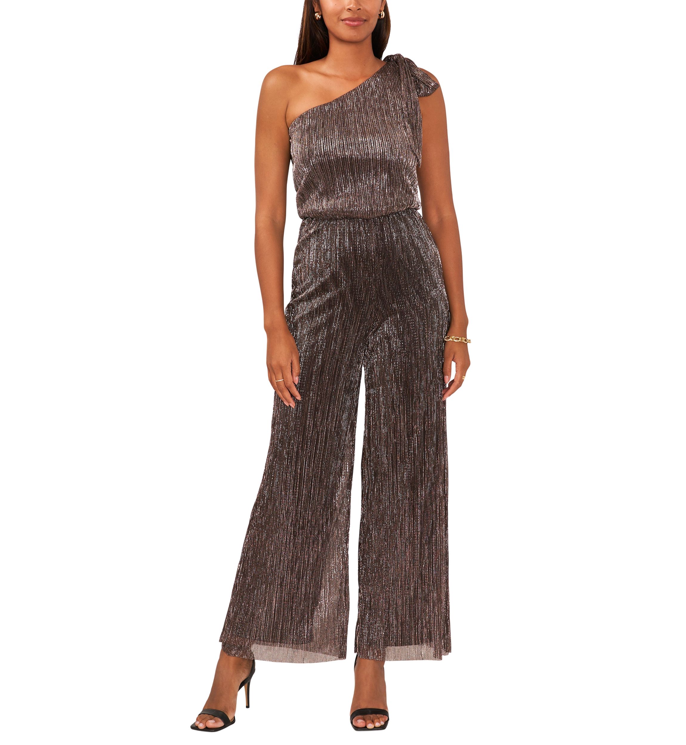 Womens One Shoulder Bow Jumpsuit