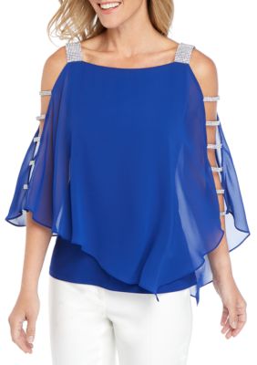 msk embellished chiffon blouse