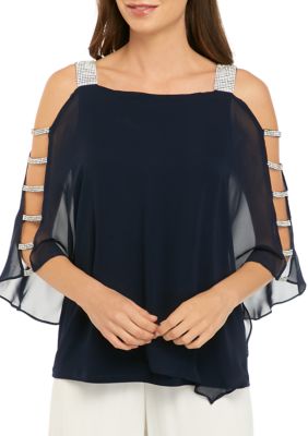 Belk cold shoulder tops hot sale
