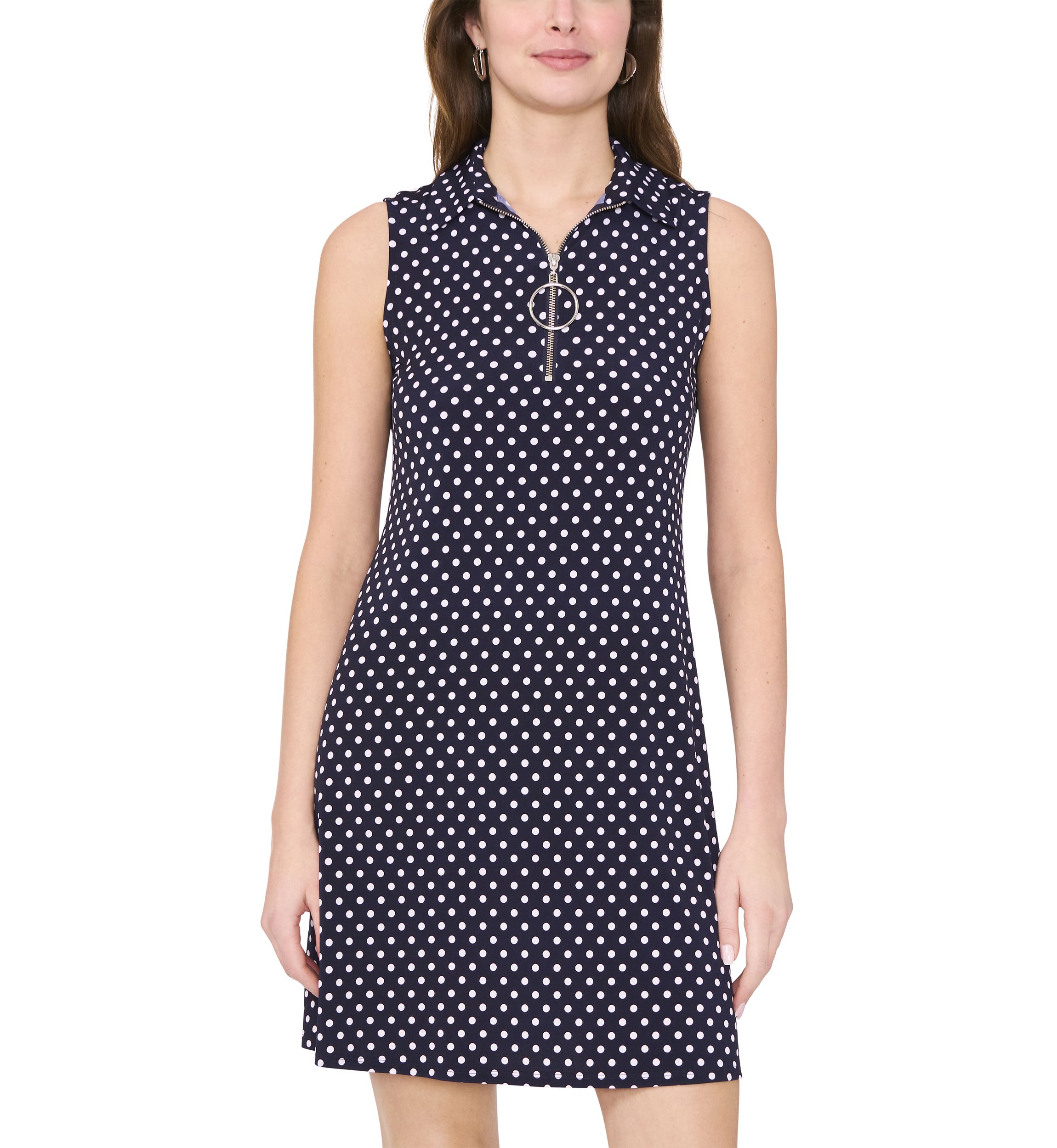 Womens Dot Printed Shift Dress
