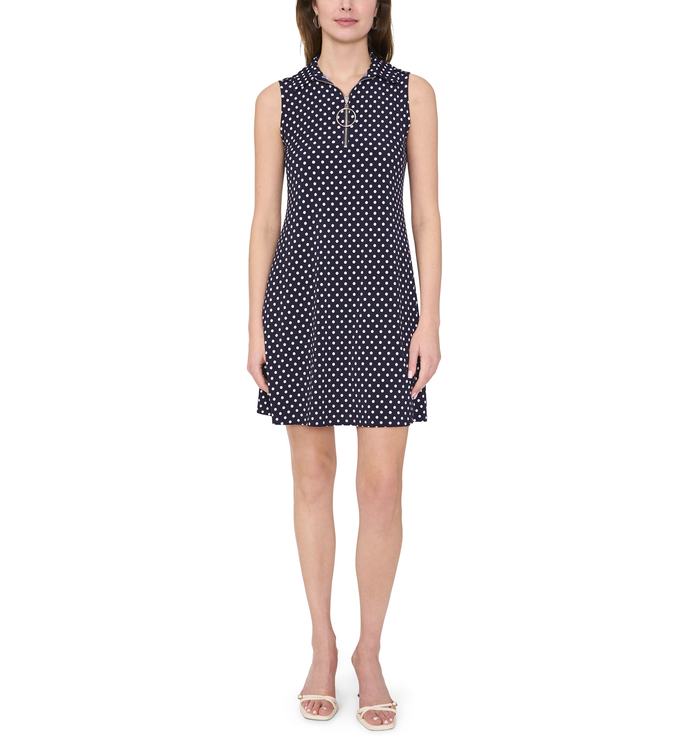 Womens Dot Printed Shift Dress