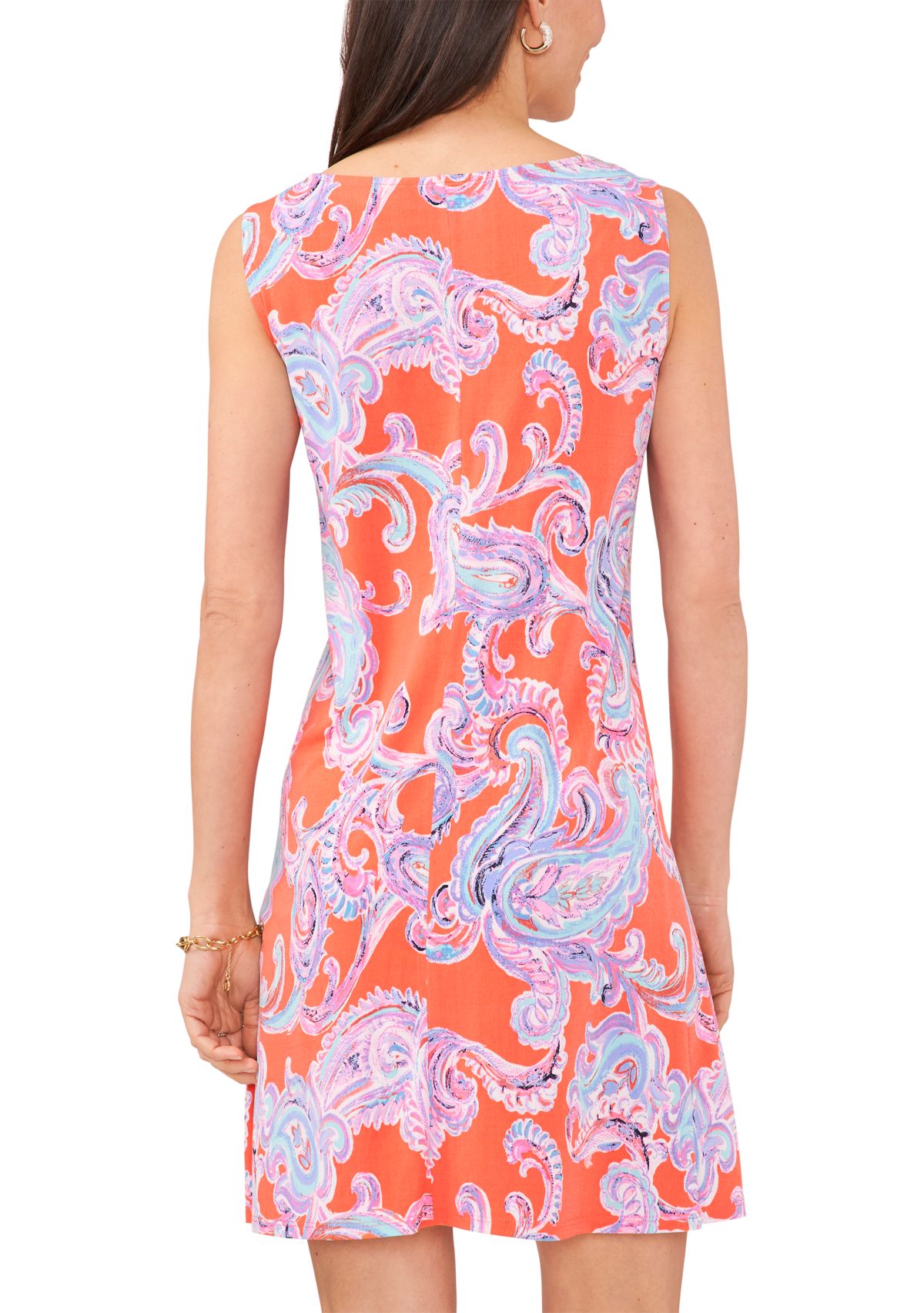 Womens Sleeveless Paisley Print Dress
