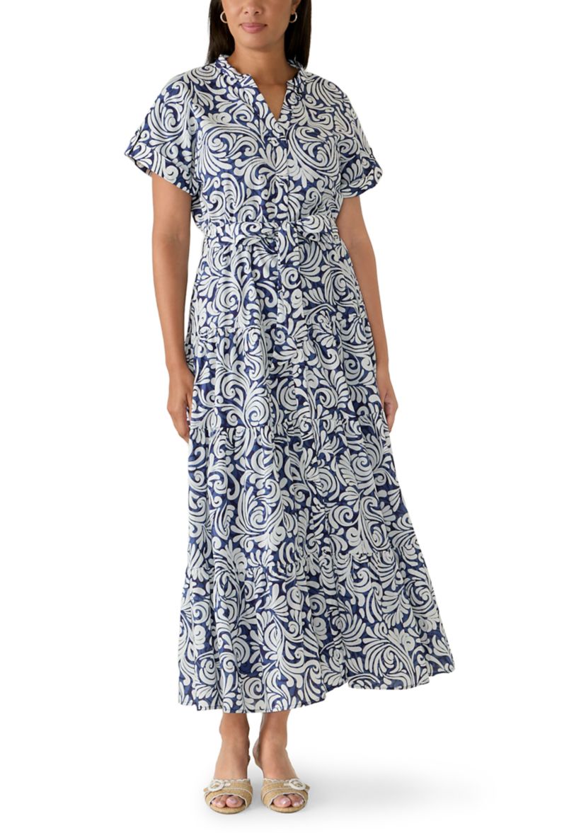 msk maxi dress Women's Sleeveless Tie Front Embrace effortless elegance with this stunning maxi dress Women's MSK V-Neck Multi-Tie Maxi