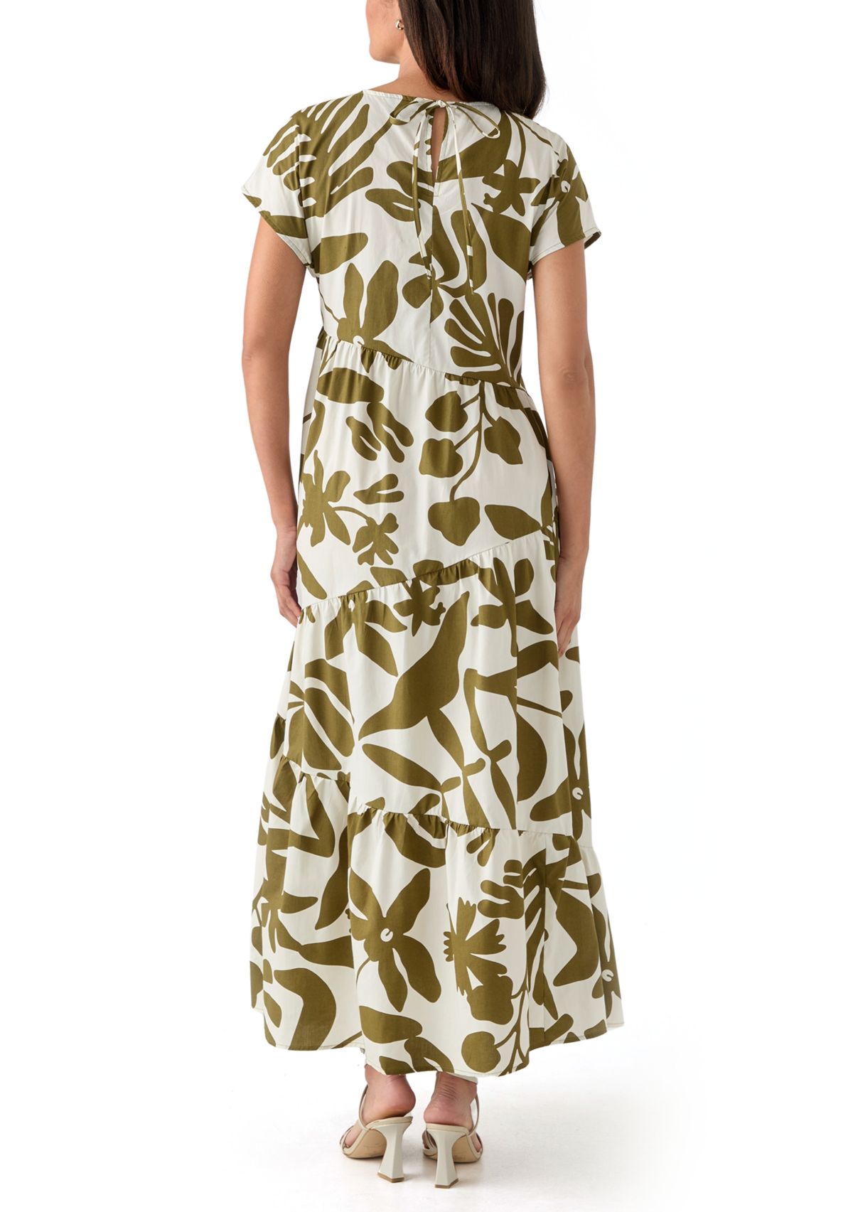 Womens Leaf Printed Maxi Dress