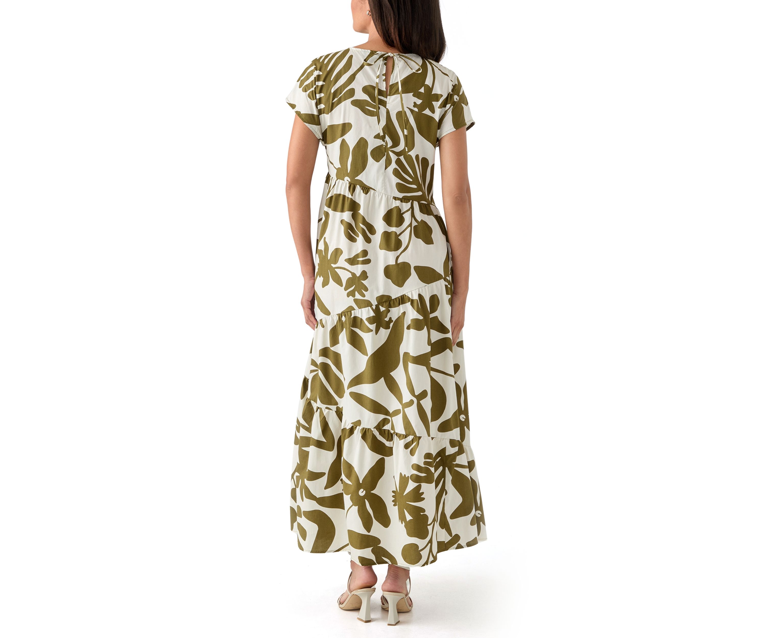 Womens Leaf Printed Maxi Dress