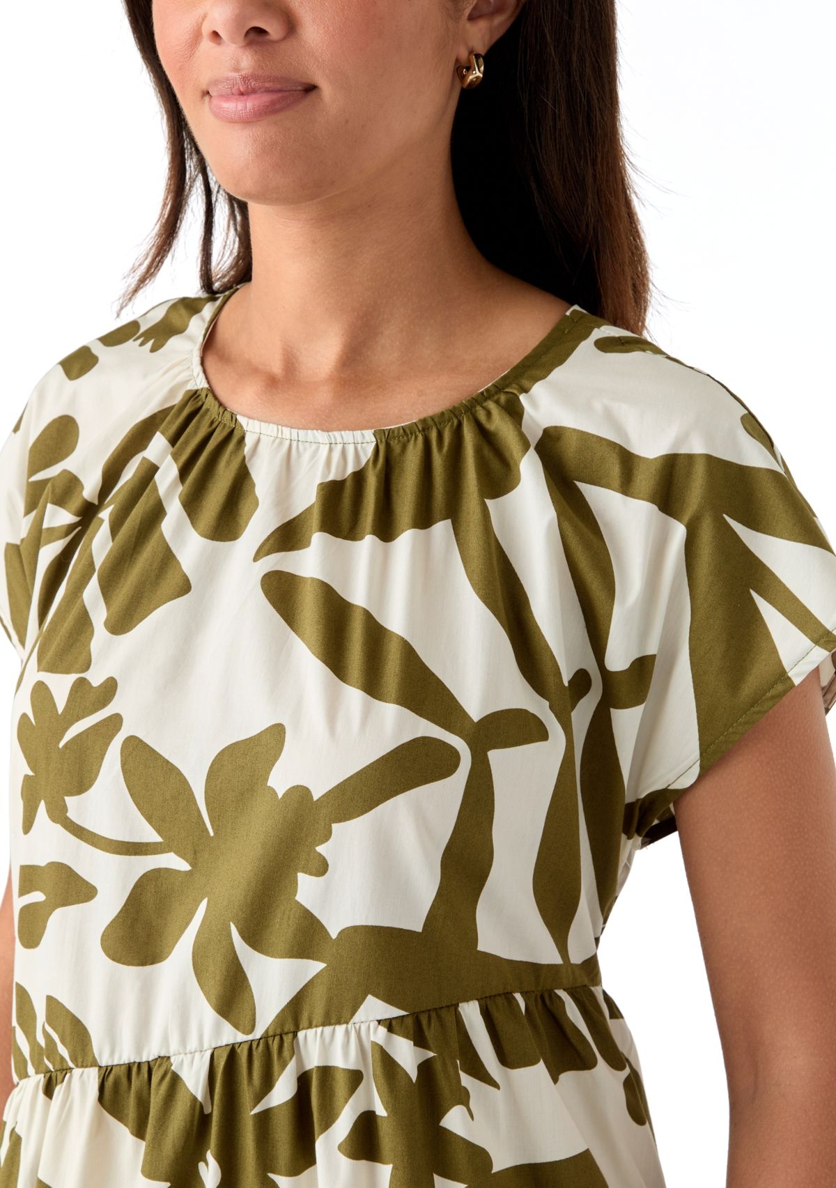 Womens Leaf Printed Maxi Dress