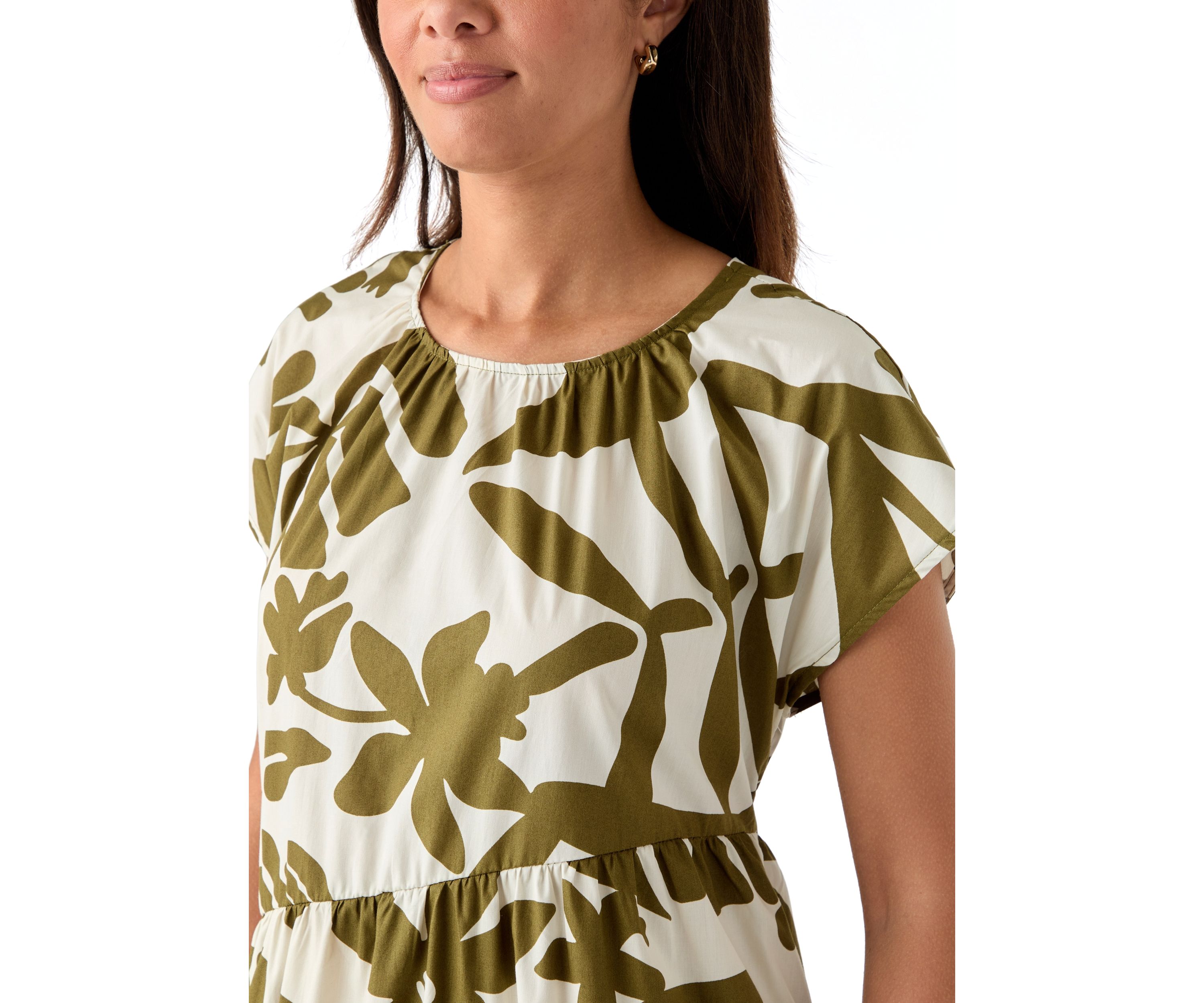 Womens Leaf Printed Maxi Dress