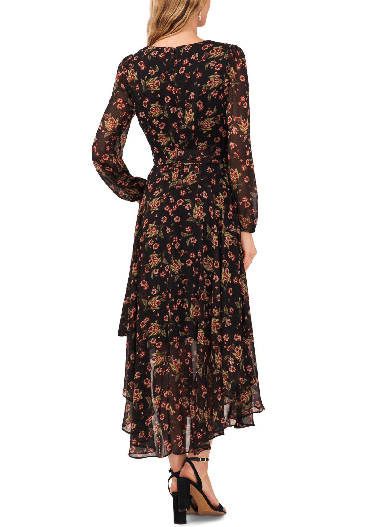 Womens Long Sleeve Floral Maxi Dress