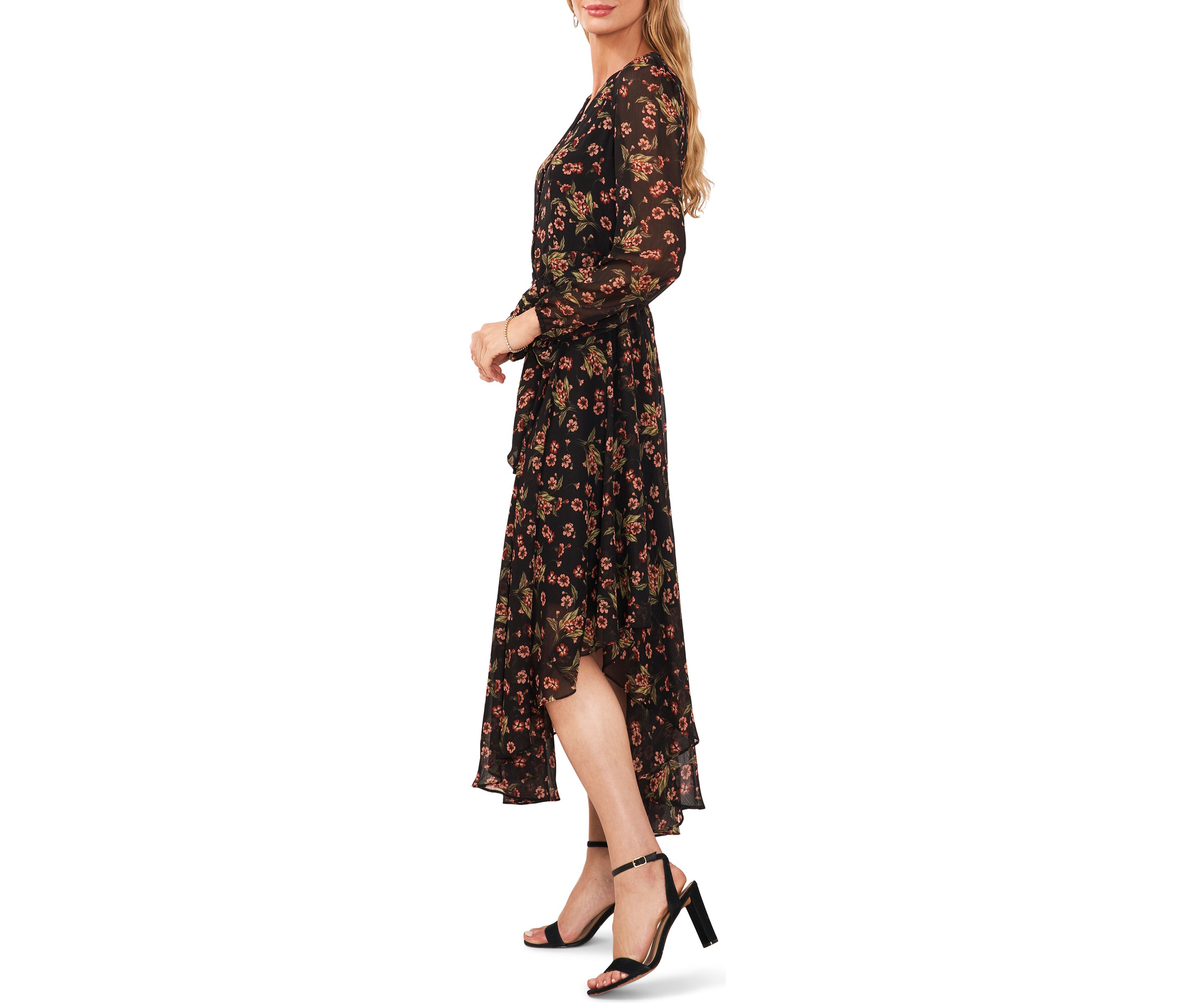 Womens Long Sleeve Floral Maxi Dress