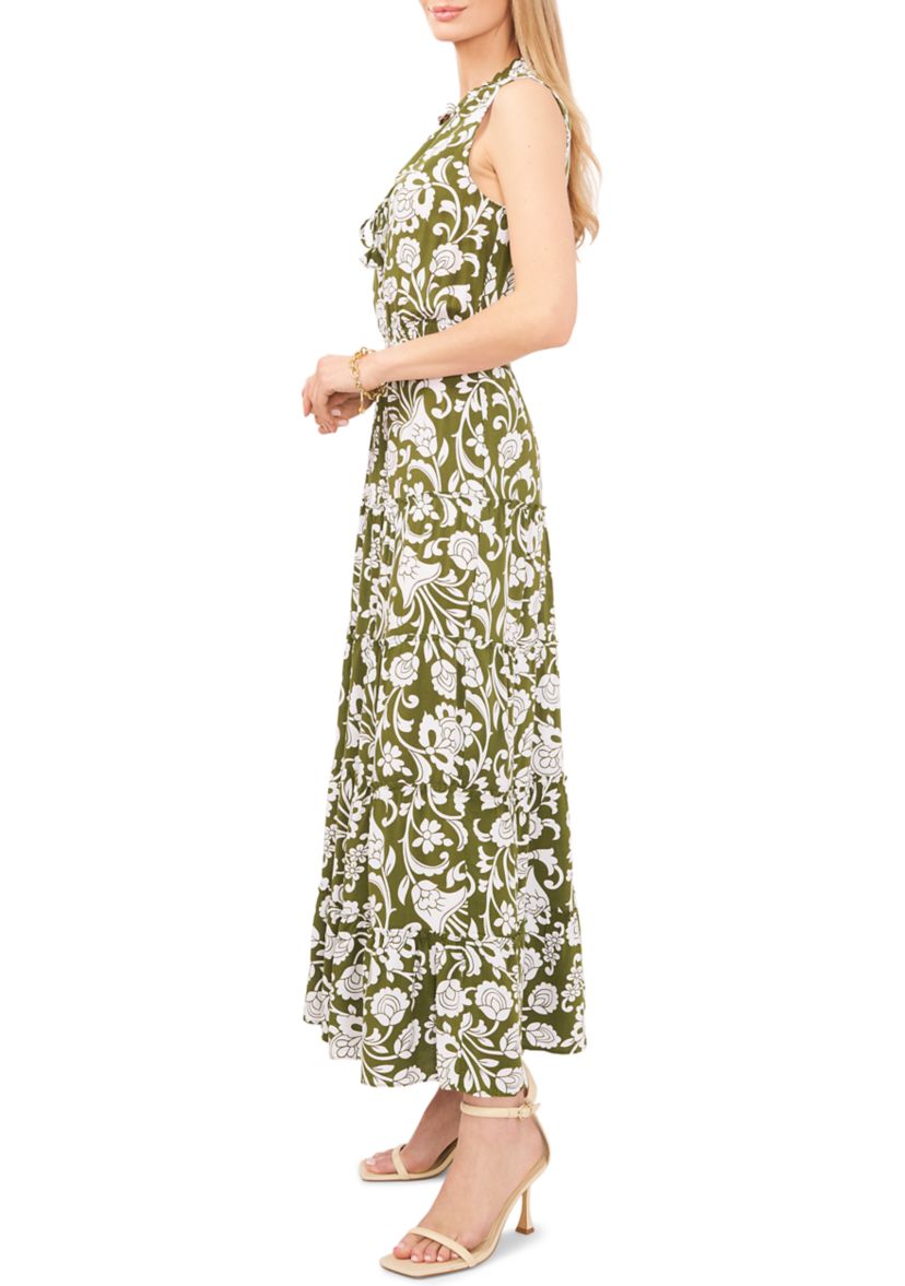 Womens Smocked Waist Tiered Maxi Dress