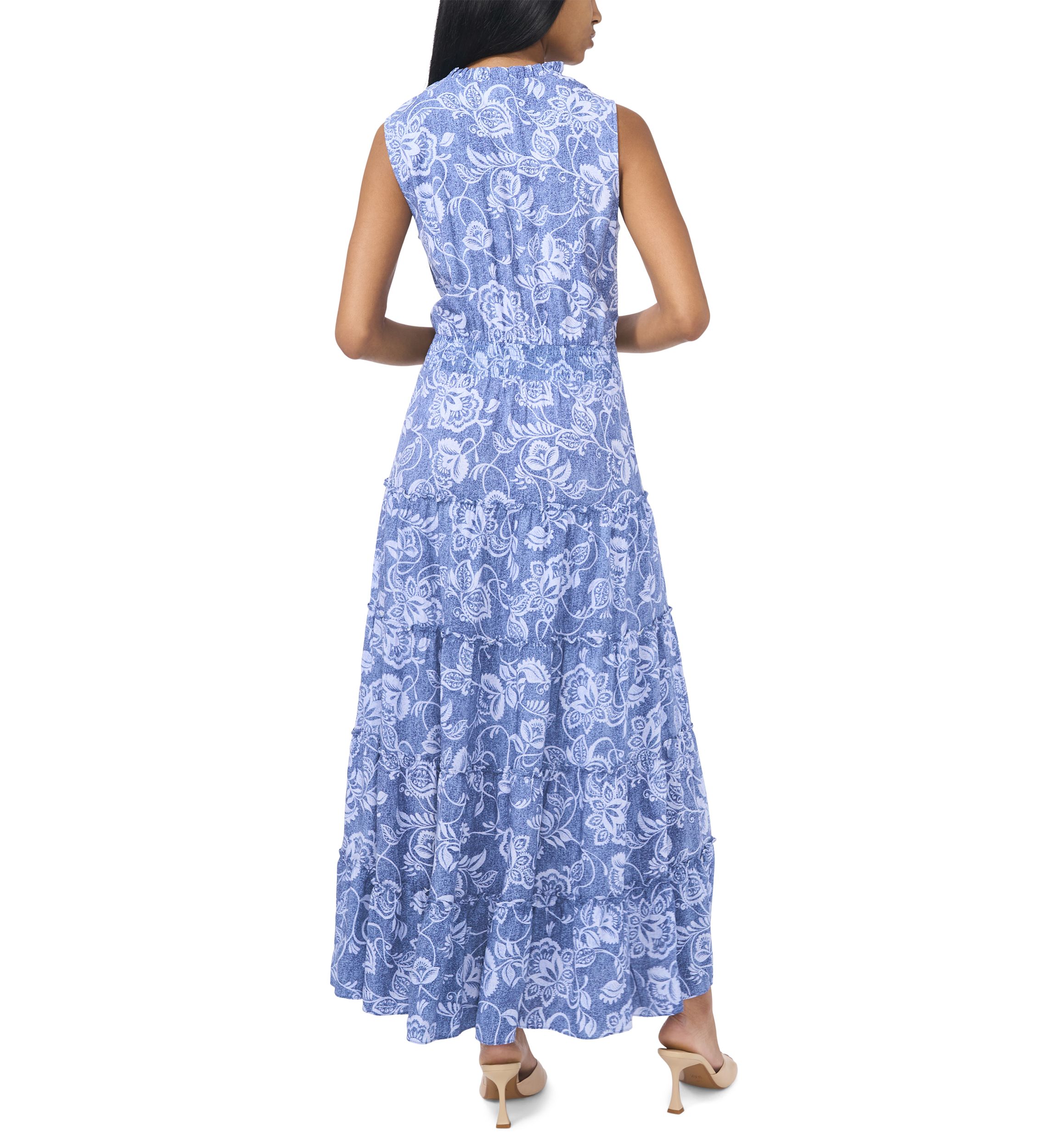 Womens Sleeveless Floral Printed Dress