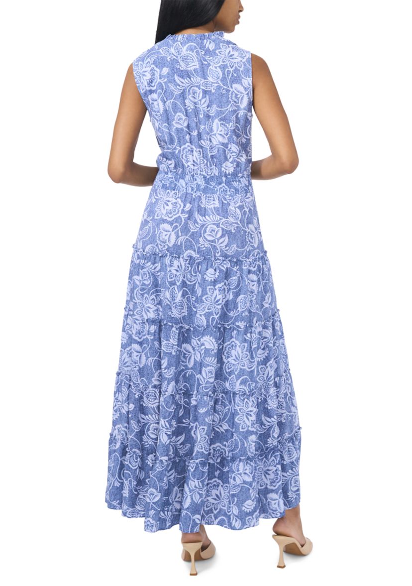 Womens Sleeveless Floral Printed Dress