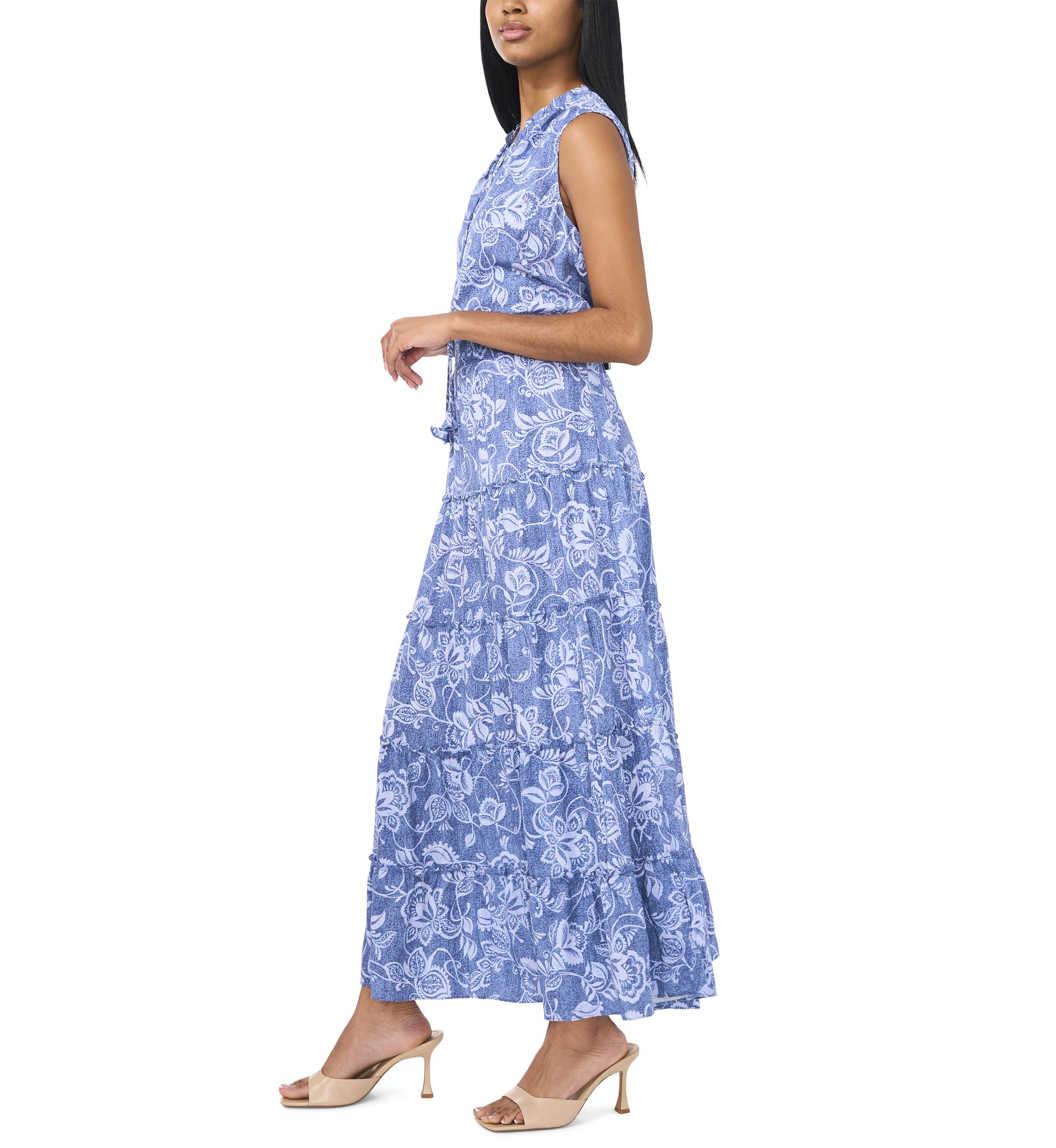 Womens Sleeveless Floral Printed Dress