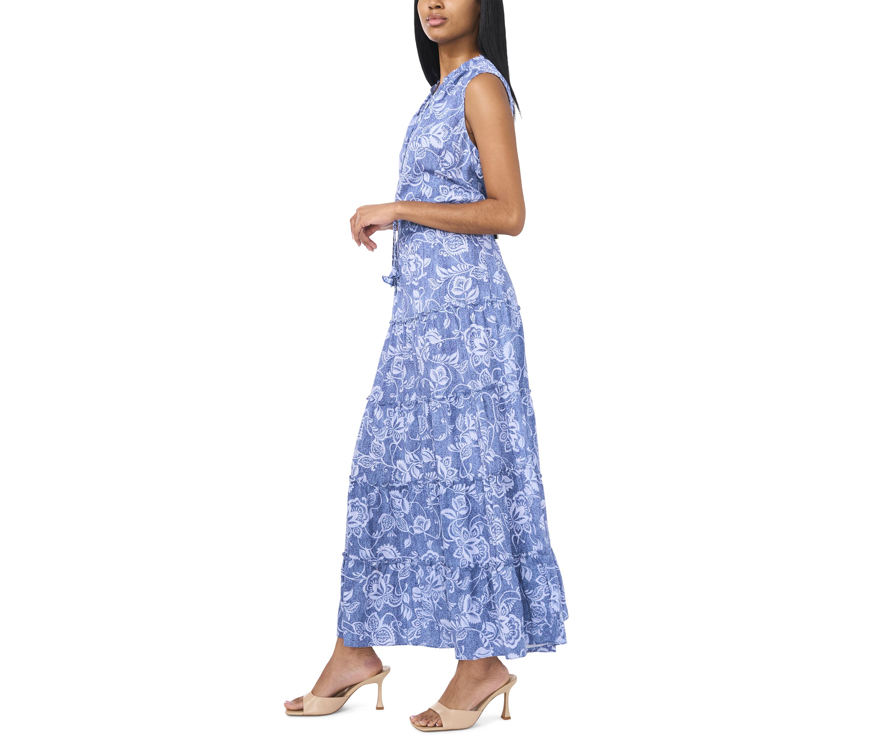 Womens Sleeveless Floral Printed Dress