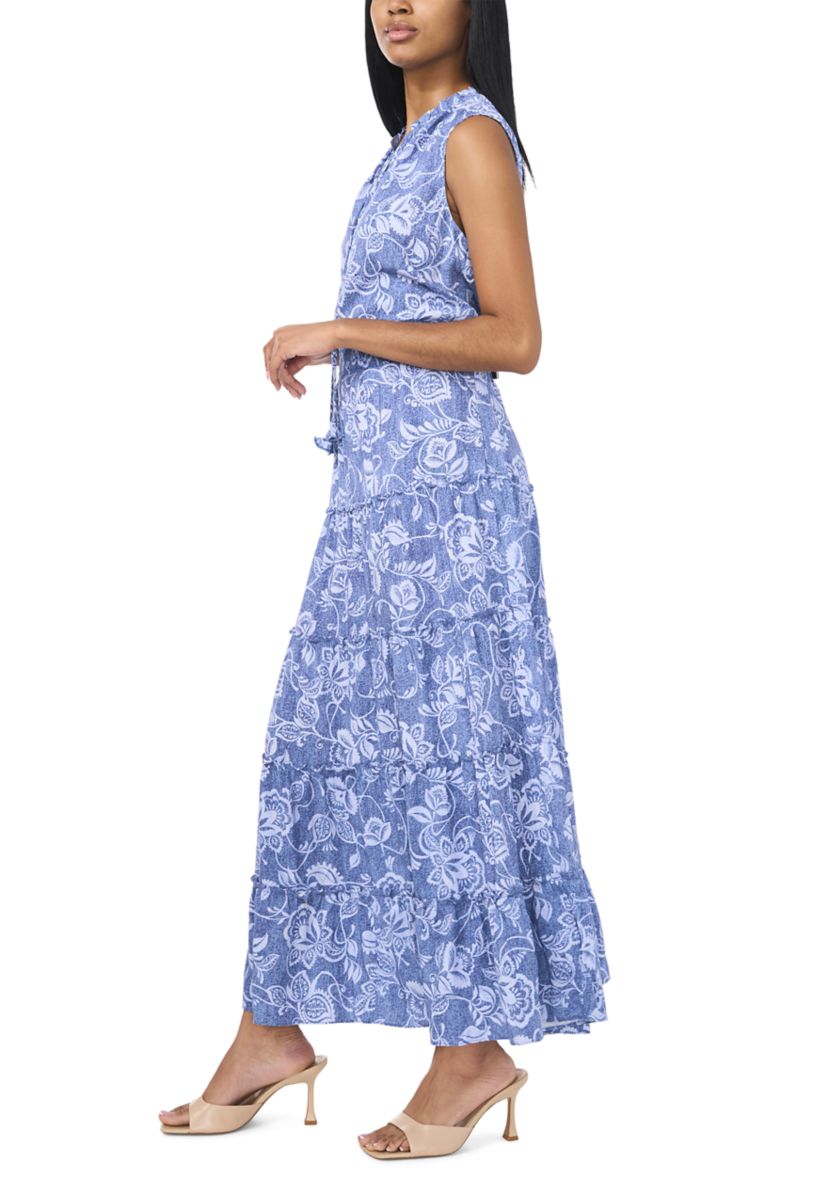 Womens Sleeveless Floral Printed Dress