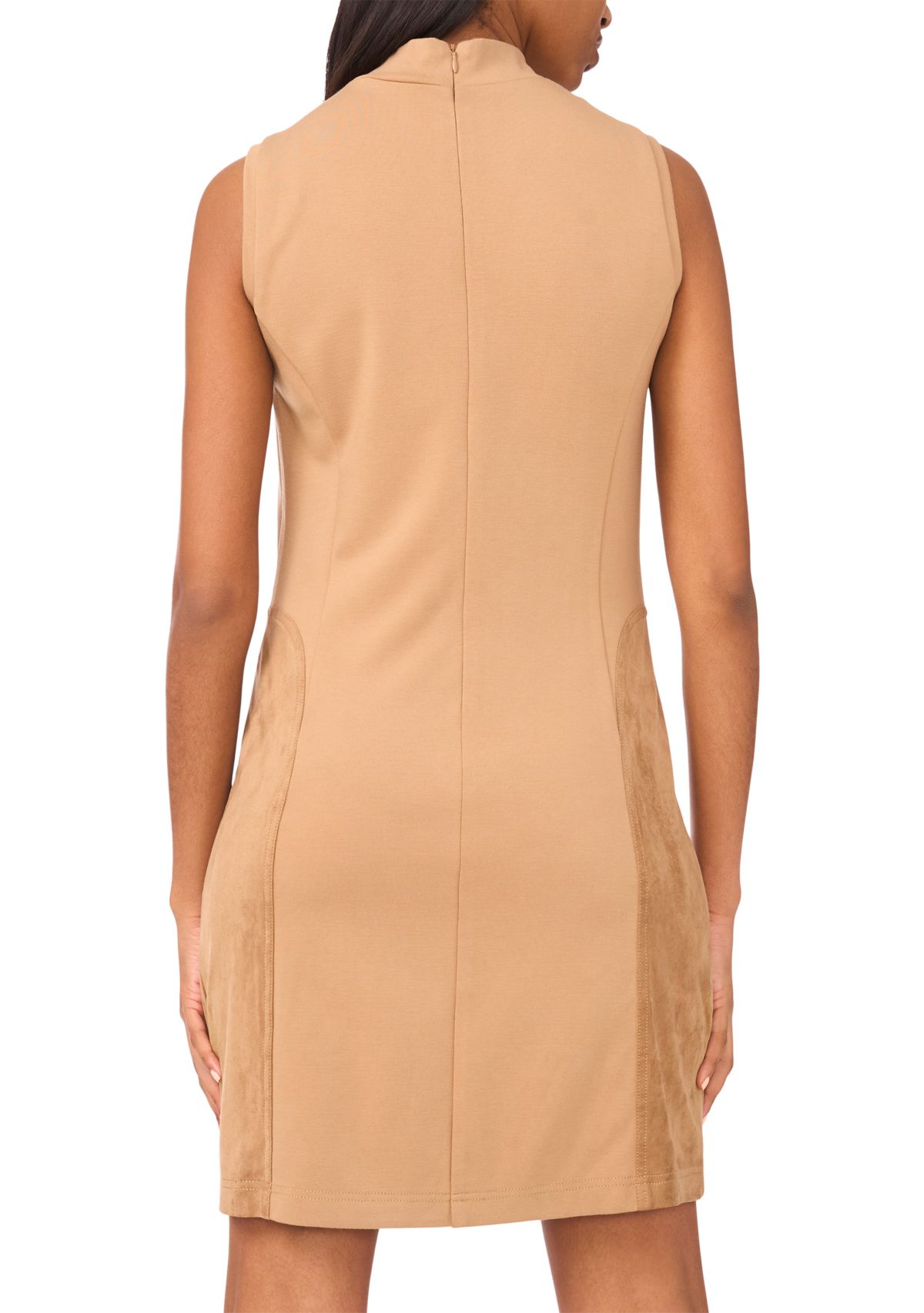 Womens Sleeveless Suede Mini Dress