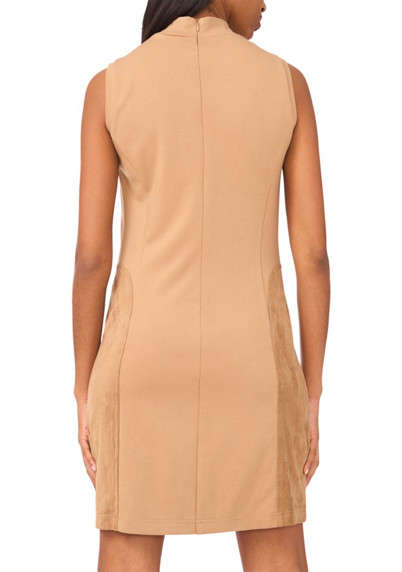 Womens Sleeveless Suede Mini Dress