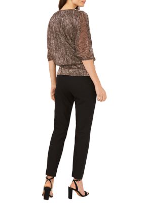 Women's 3/4 Sleeve V-Neck Sparkly Blouse