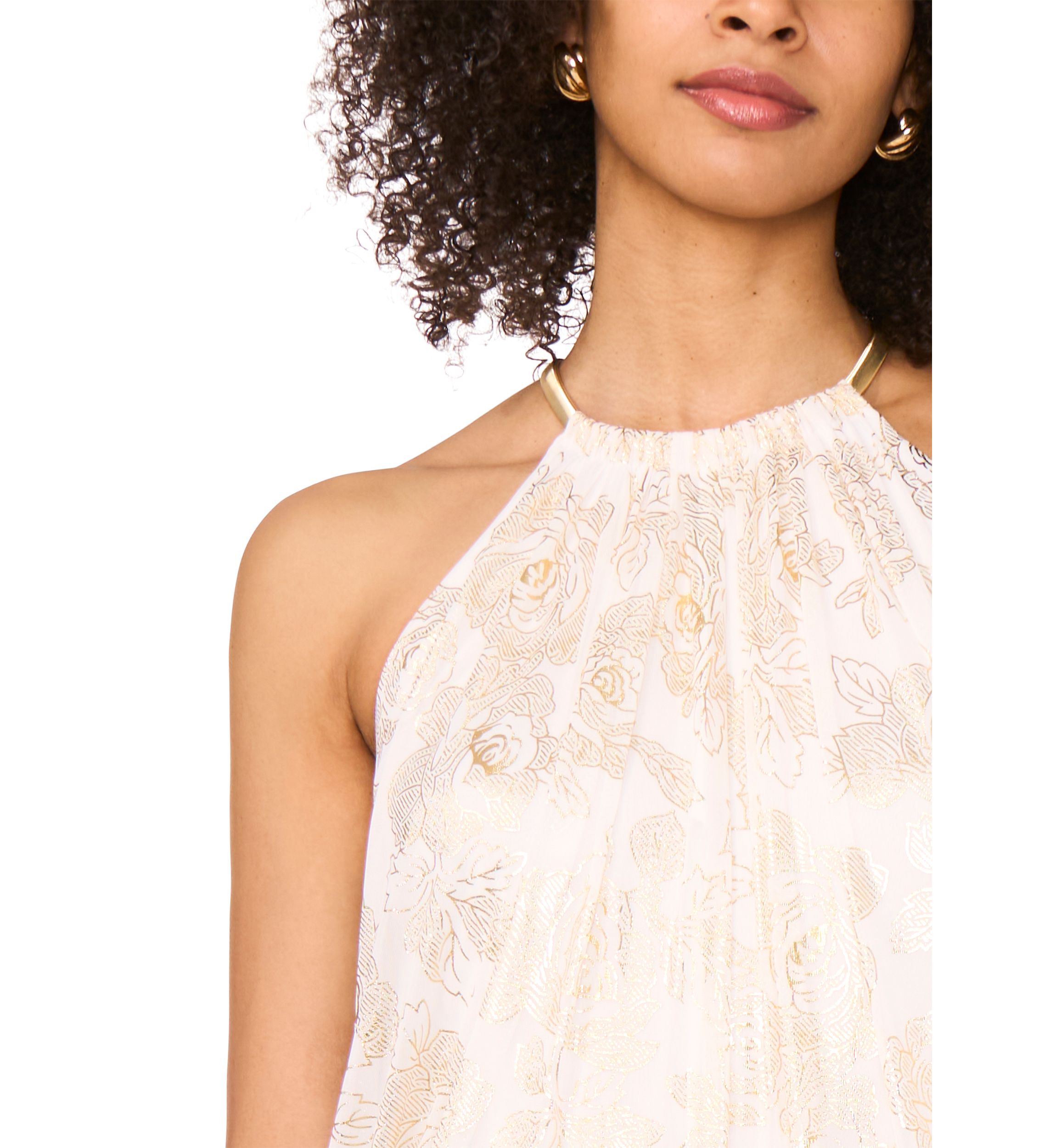 Womens Sleeveless Halter Chiffon Jumpsuit