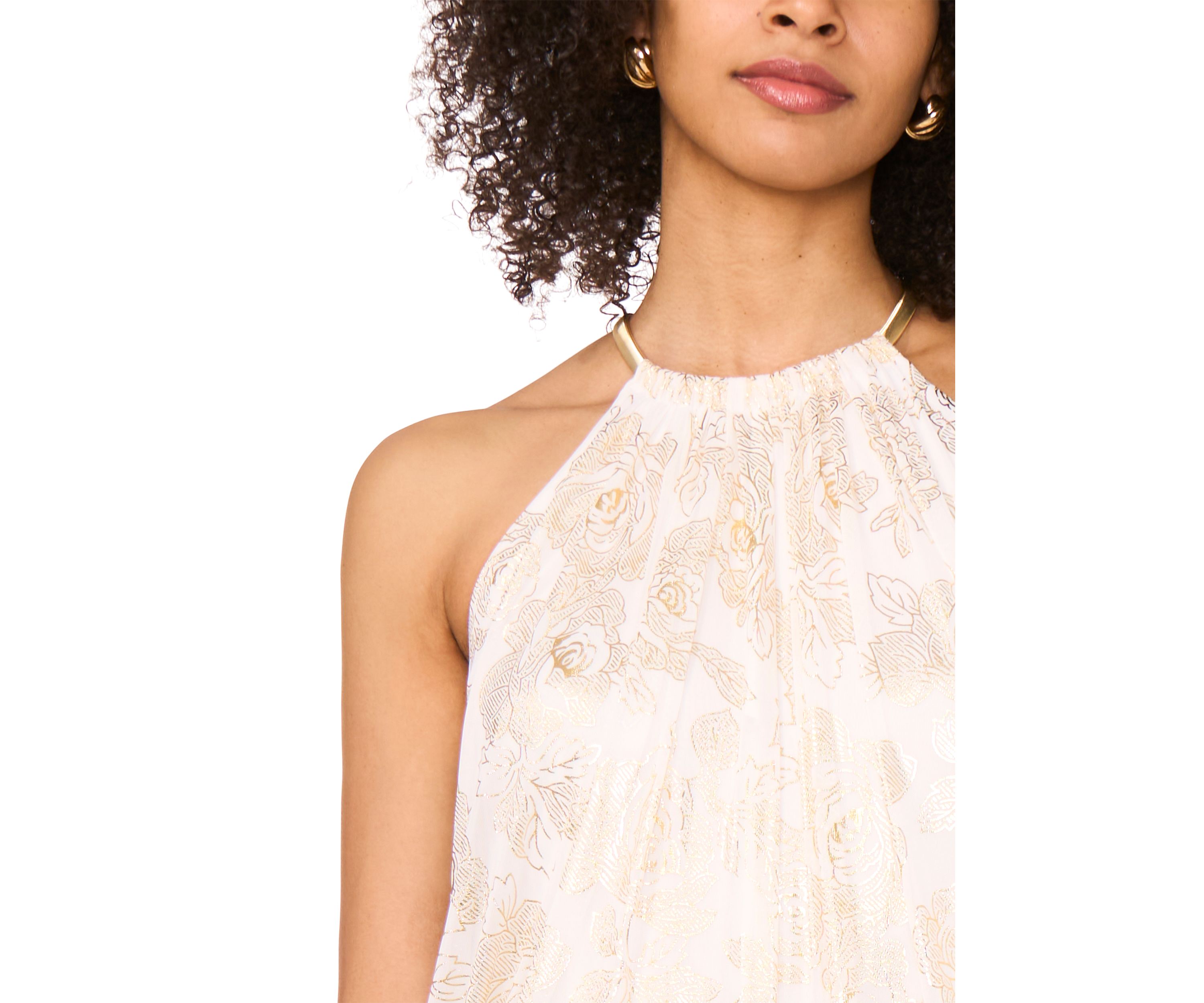 Womens Sleeveless Halter Chiffon Jumpsuit
