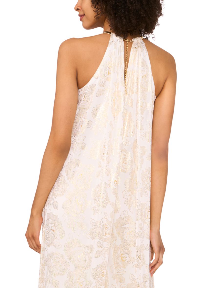 Womens Sleeveless Halter Chiffon Jumpsuit