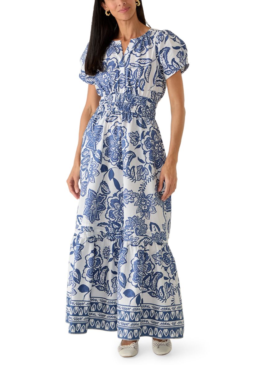 knee length dresses for ladies Short Sleeve Scoop Neck Maxi Dress main image 0