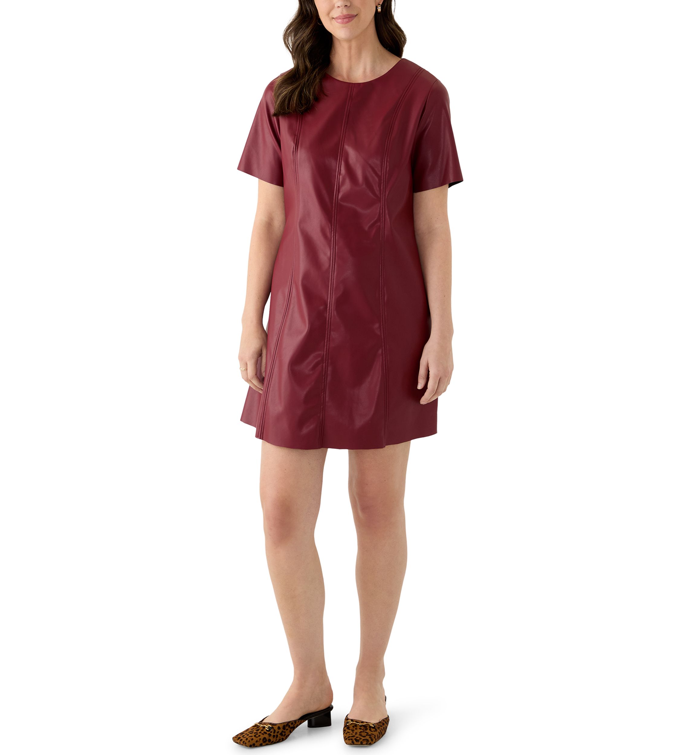 MSK Women's Faux Leather A-Line Dress | Belk