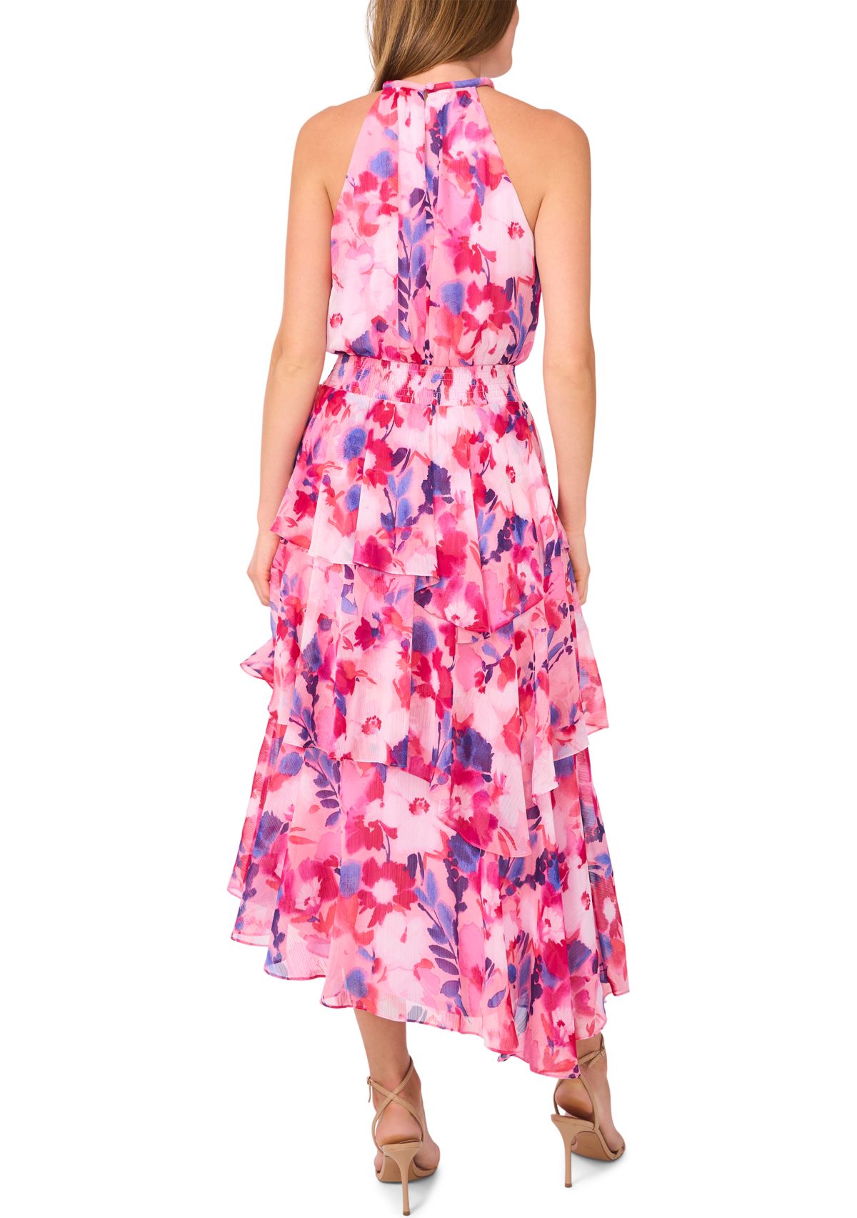 Womens Sleeveless Halter Maxi Dress