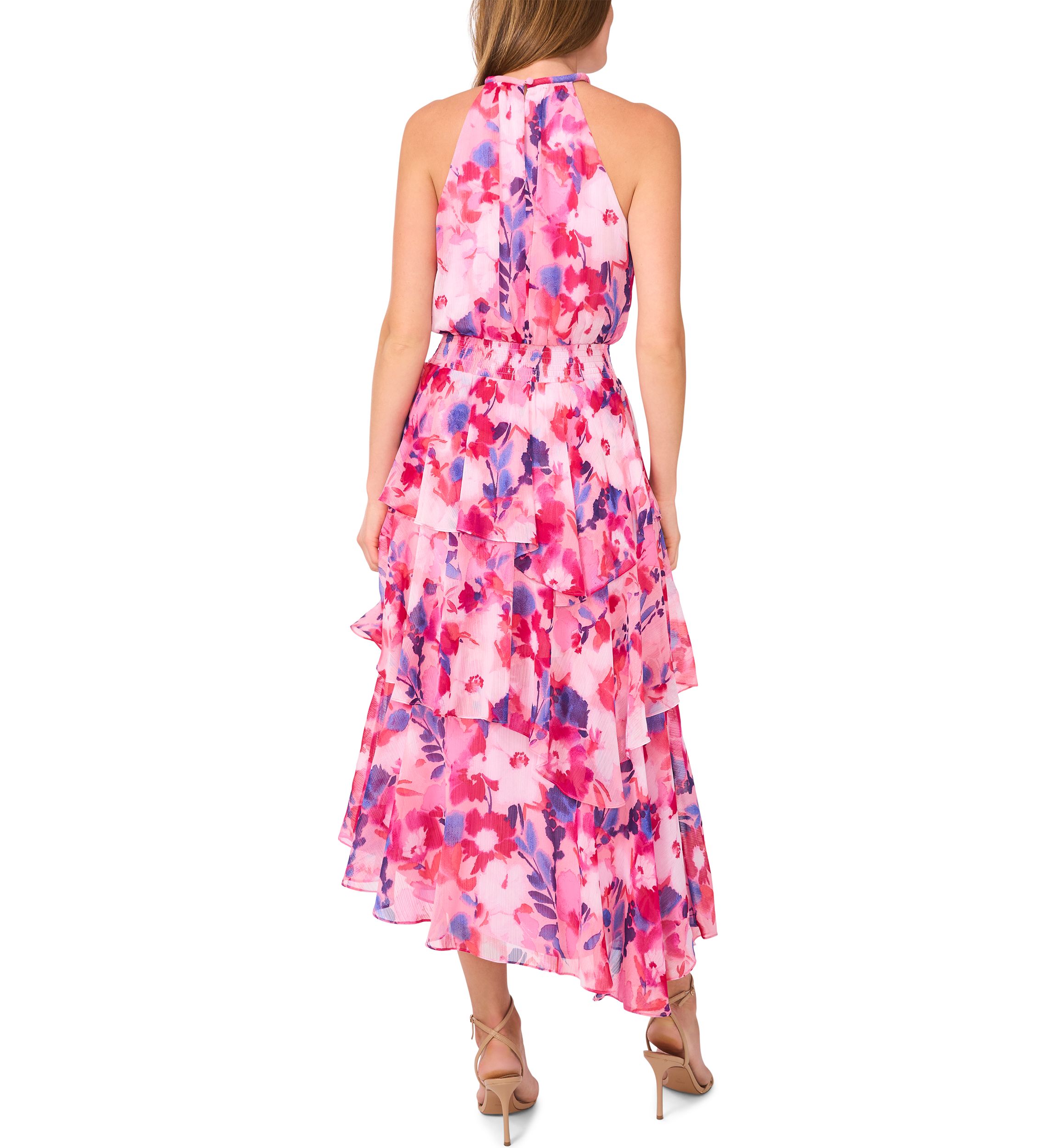 Womens Sleeveless Halter Maxi Dress