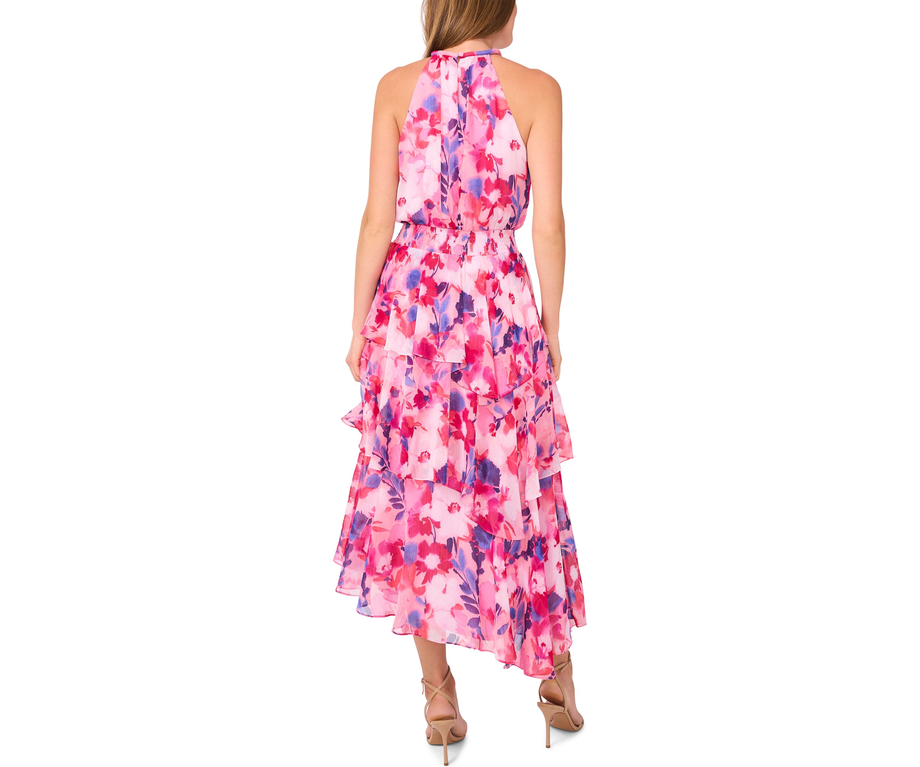 Womens Sleeveless Halter Maxi Dress