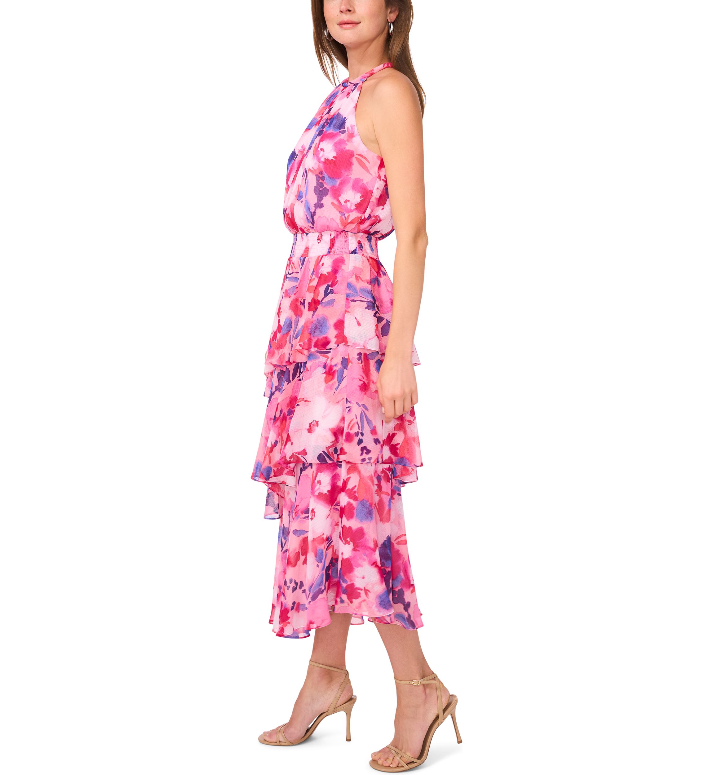 Womens Sleeveless Halter Maxi Dress