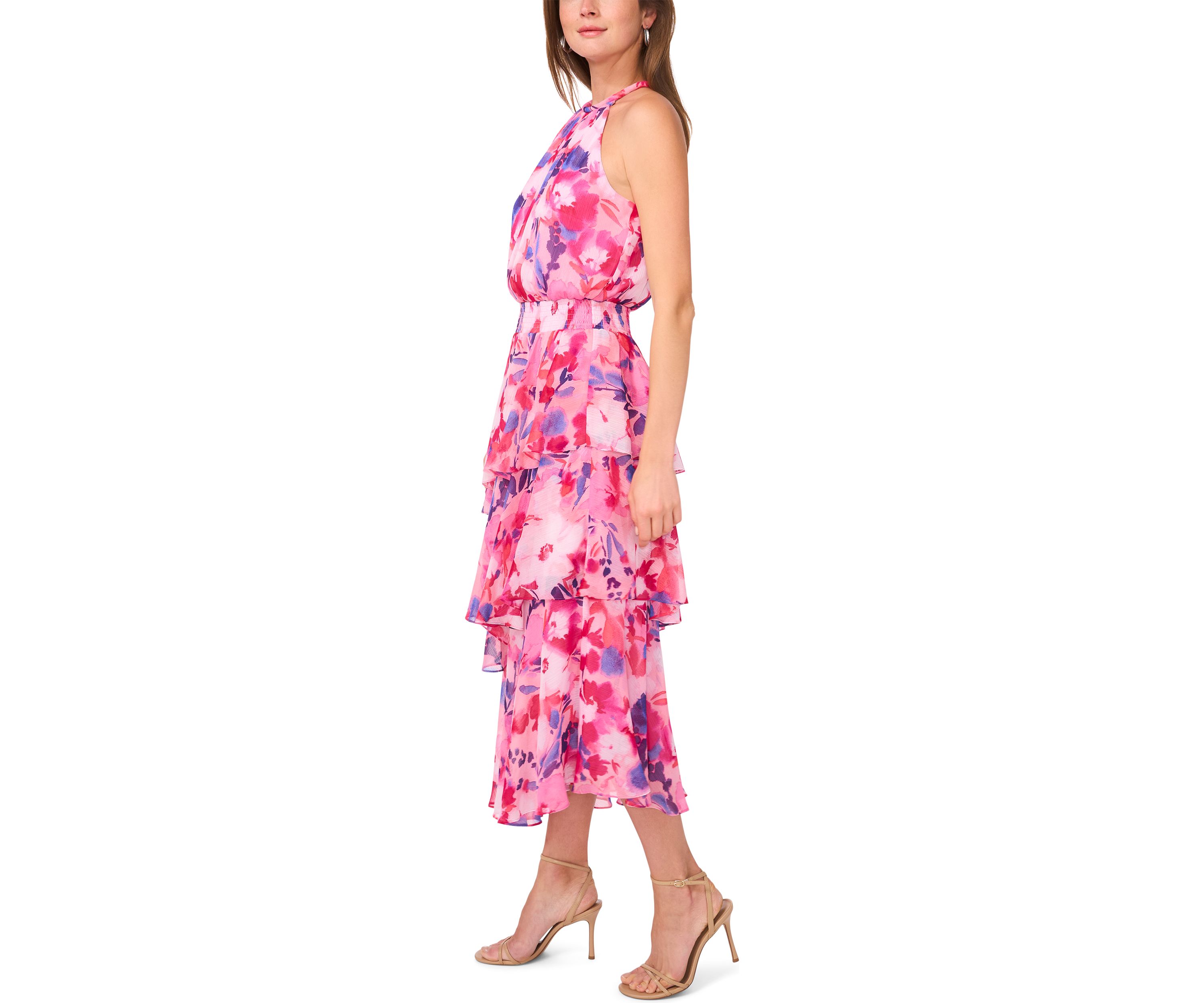Womens Sleeveless Halter Maxi Dress