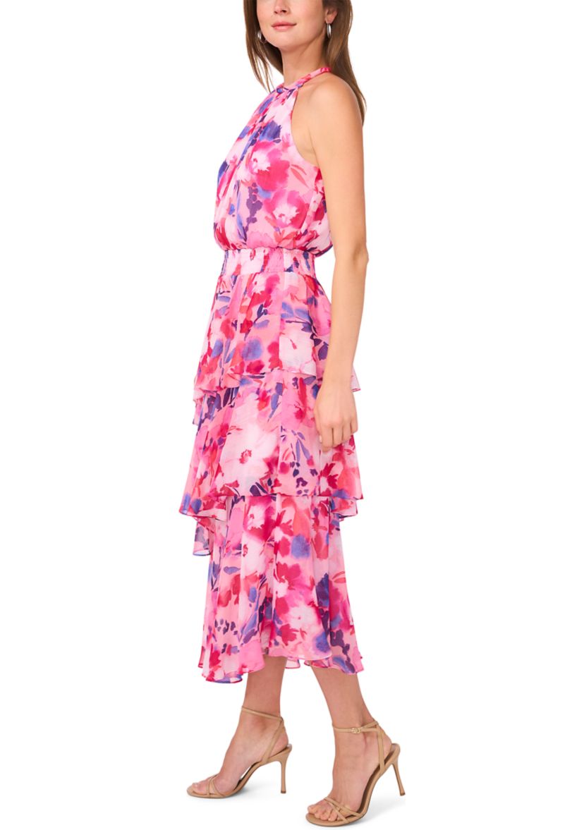 Womens Sleeveless Halter Maxi Dress