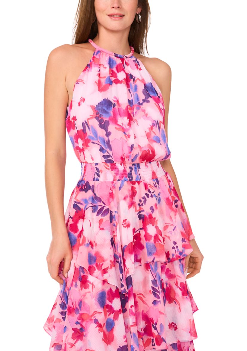 Womens Sleeveless Halter Maxi Dress