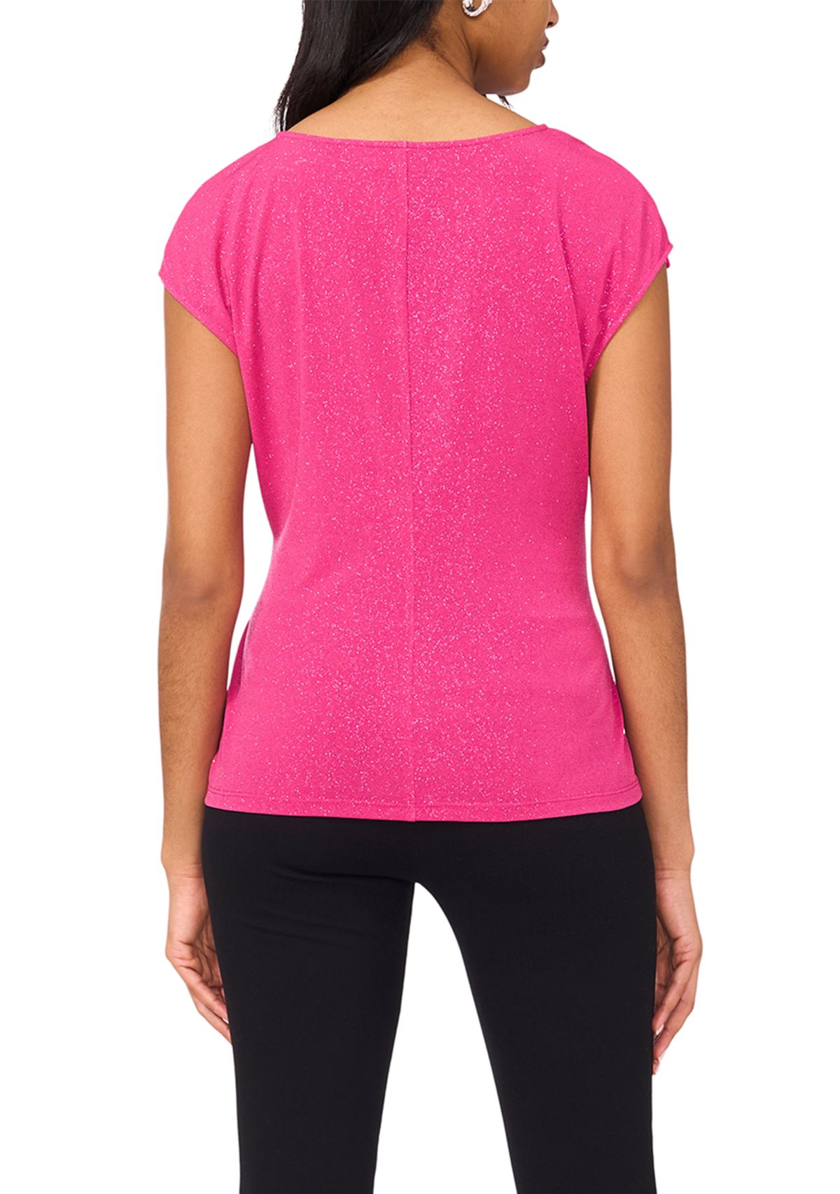Womens Solid V-Neck Top