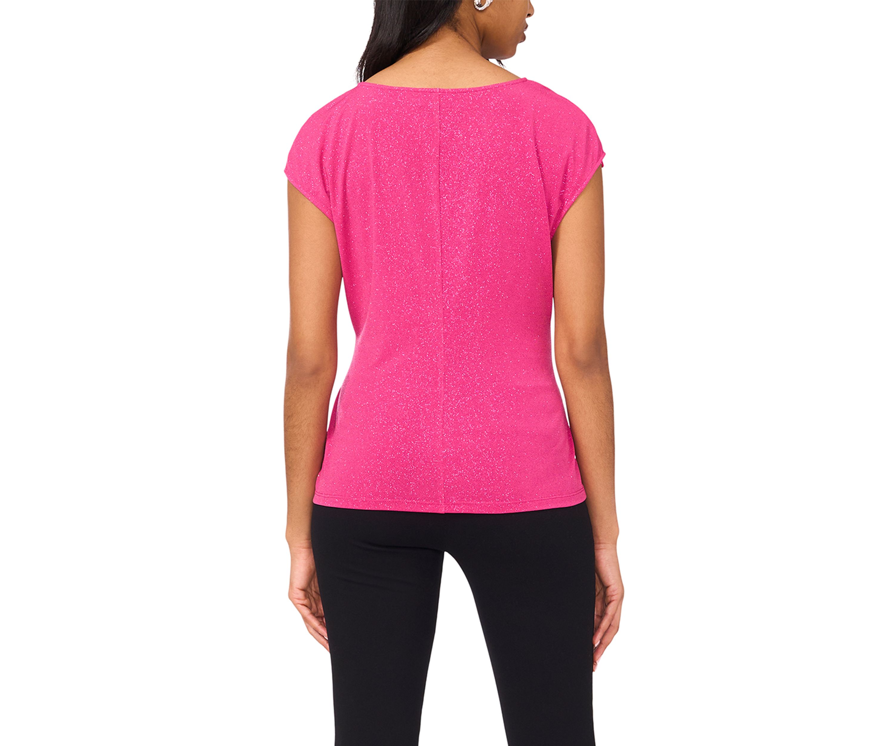 Womens Solid V-Neck Top
