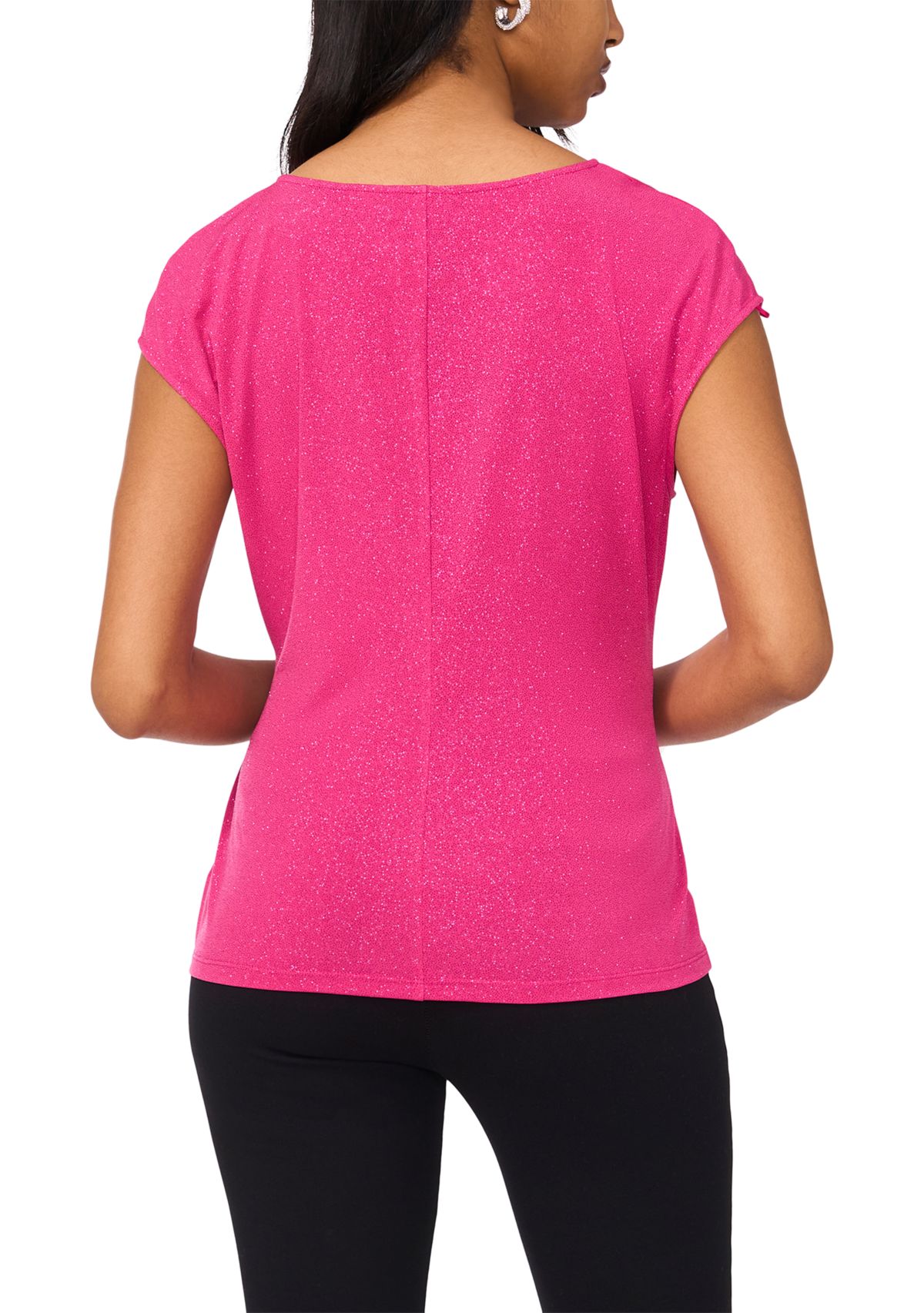 Womens Solid V-Neck Top