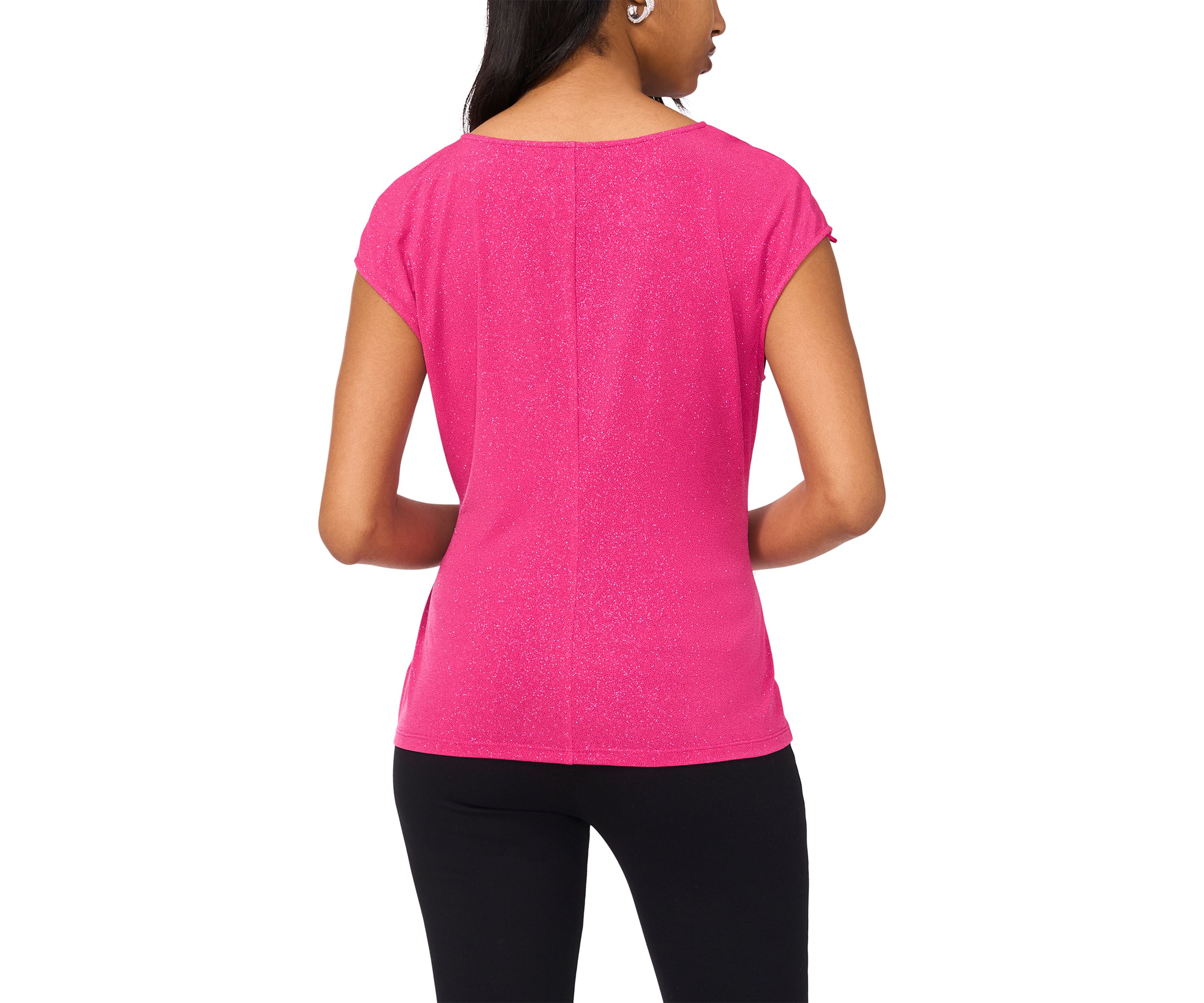Womens Solid V-Neck Top