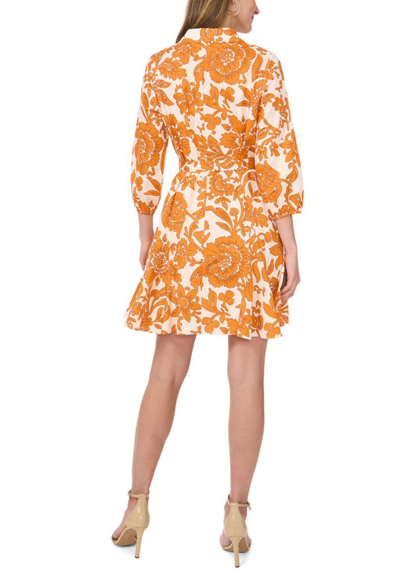 Womens Printed Square Neck Dress
