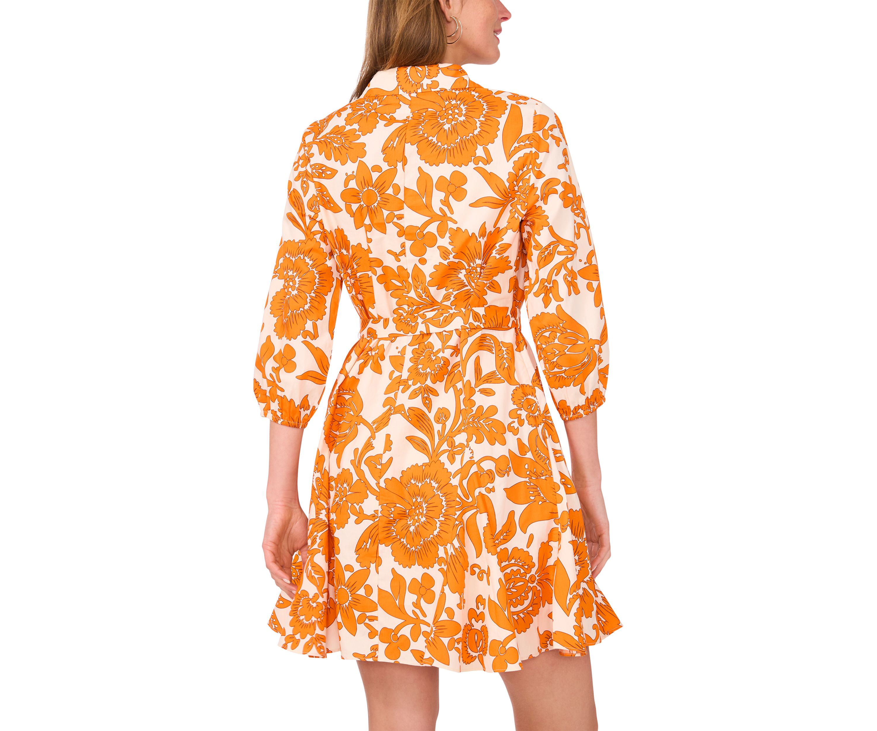 Womens Printed Square Neck Dress