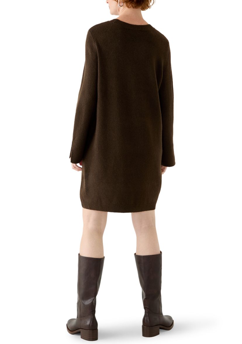 Msk Women's Long Sleeve Solid A-Line Sweater Dress, XL
