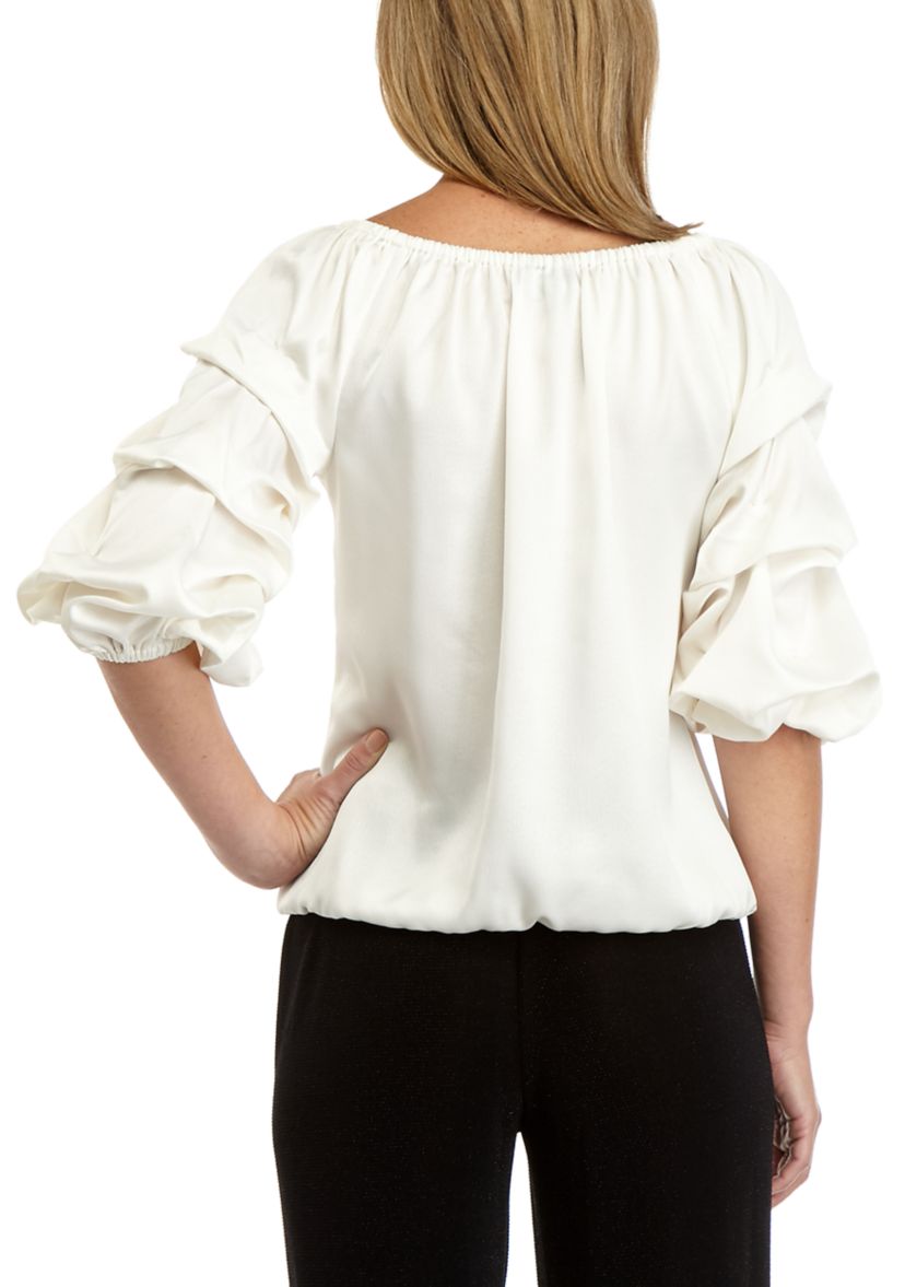 Womens Crepe Back Satin Cha Cha Sleeve Shirt