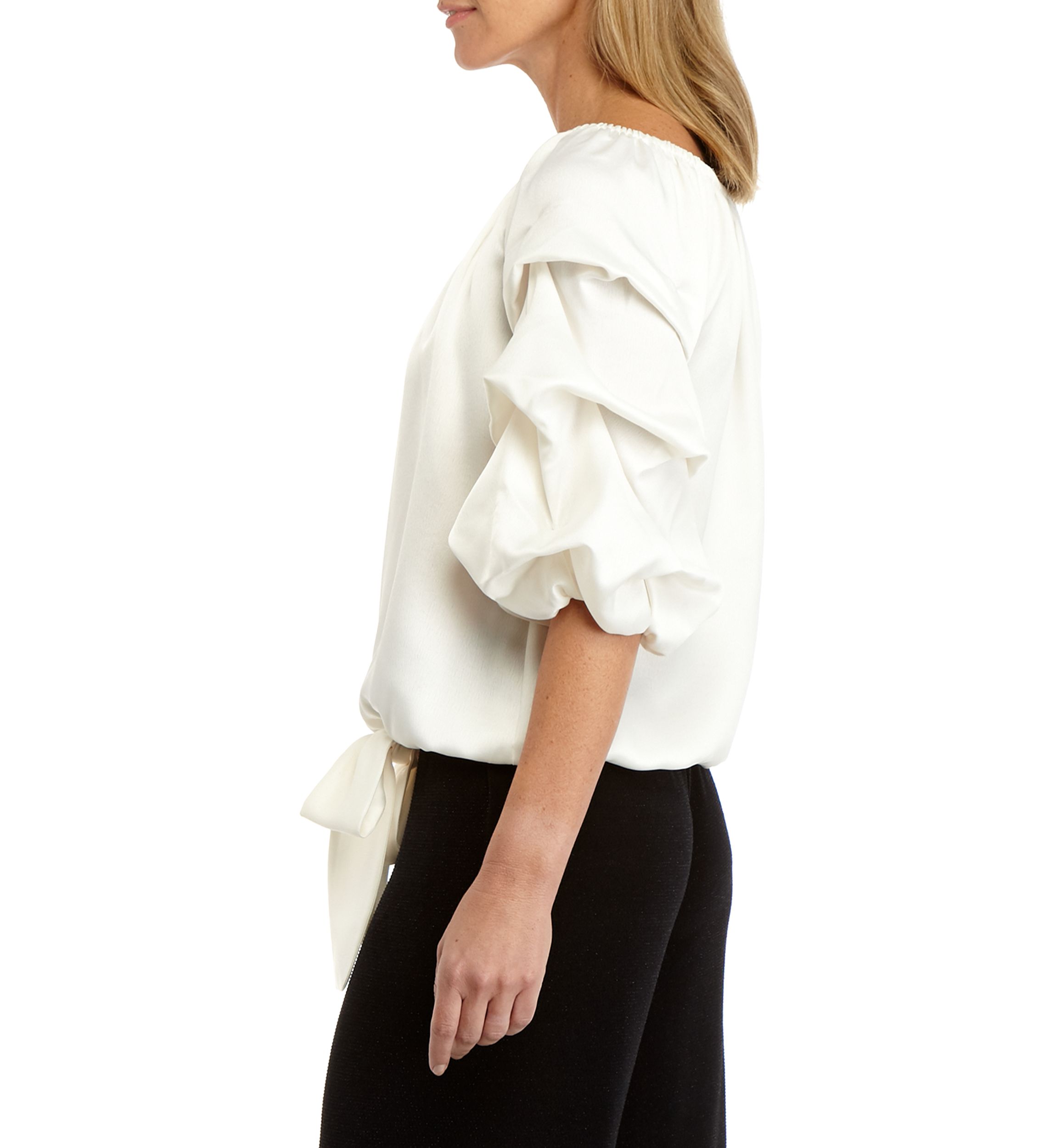 Womens Crepe Back Satin Cha Cha Sleeve Shirt