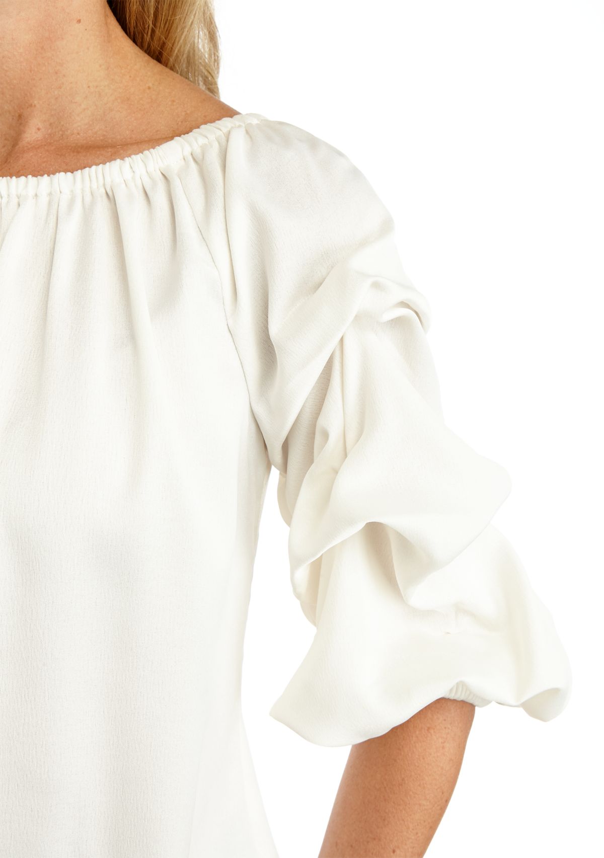 Womens Crepe Back Satin Cha Cha Sleeve Shirt